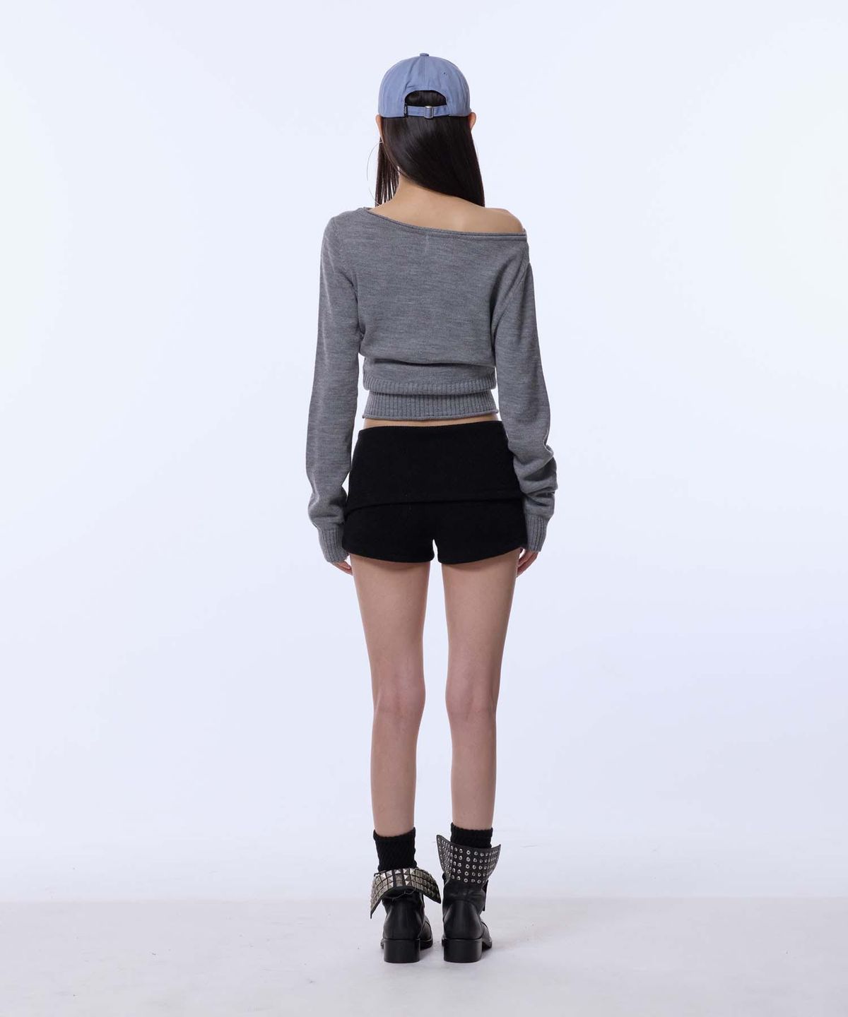 길라아카이브(GILAARCHIVE) NECKLACE OFF SHOULDER KNIT_GREY
