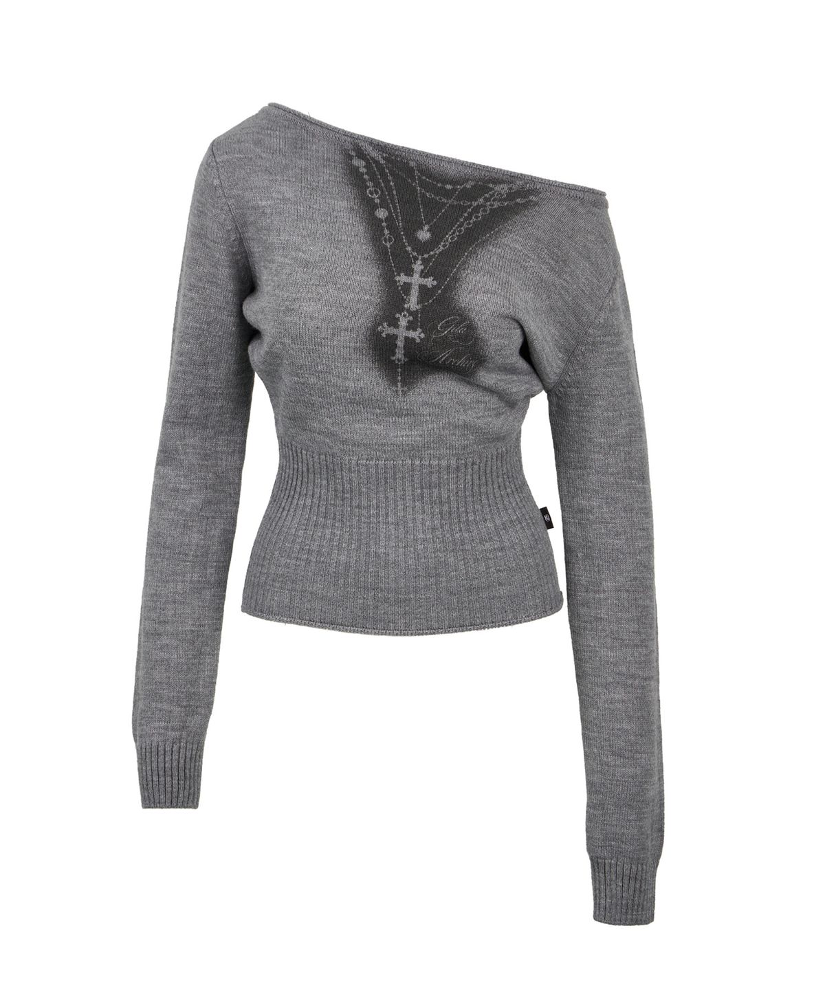 길라아카이브(GILAARCHIVE) NECKLACE OFF SHOULDER KNIT_GREY