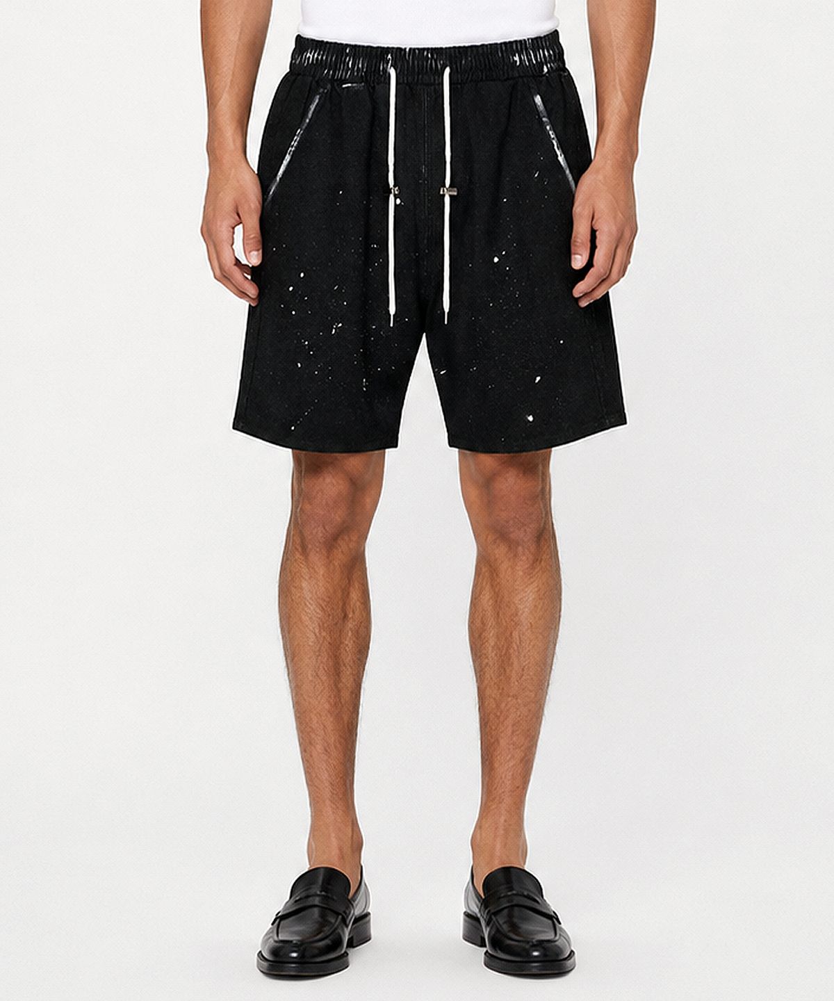스트라이크(STRIKE) Atelier Painted Relaxed Denim Shorts (BLACK)