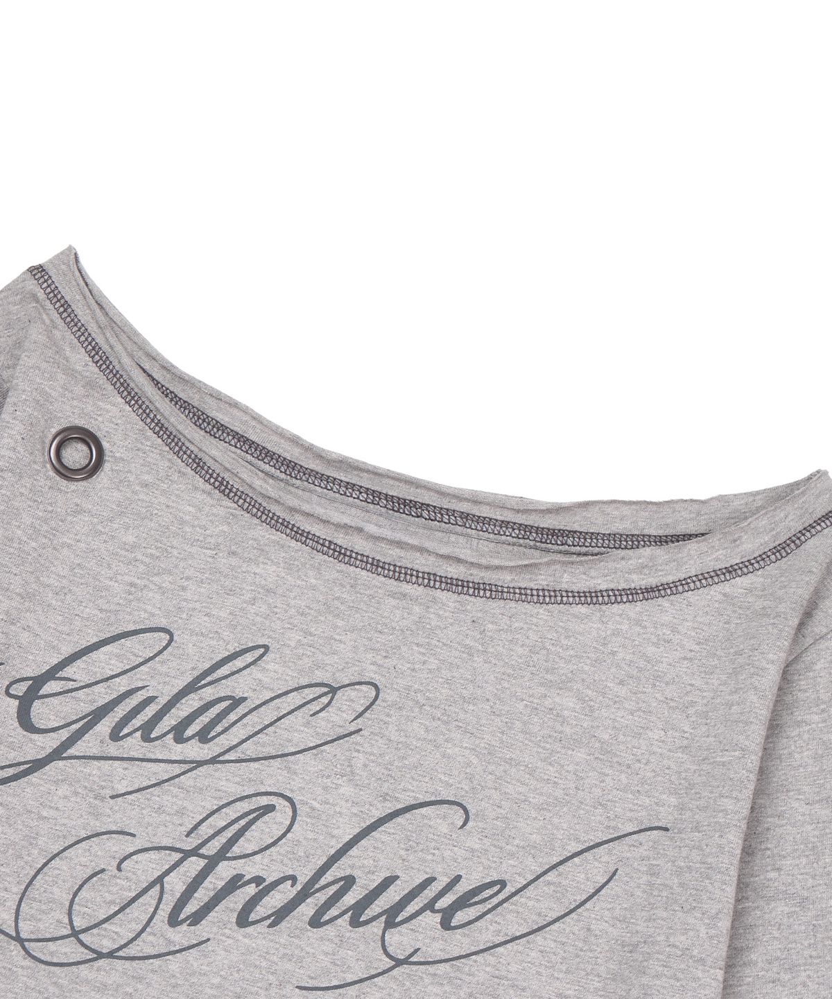 길라아카이브(GILAARCHIVE) ONE SHOULDER EYELET LONG SLEEVE_GREY