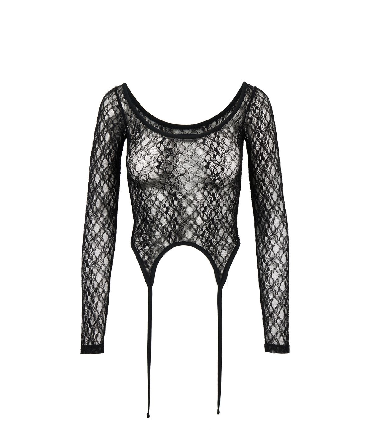 길라아카이브(GILAARCHIVE) LAYERED LACE STRAP LONG SLEEVE_BLACK