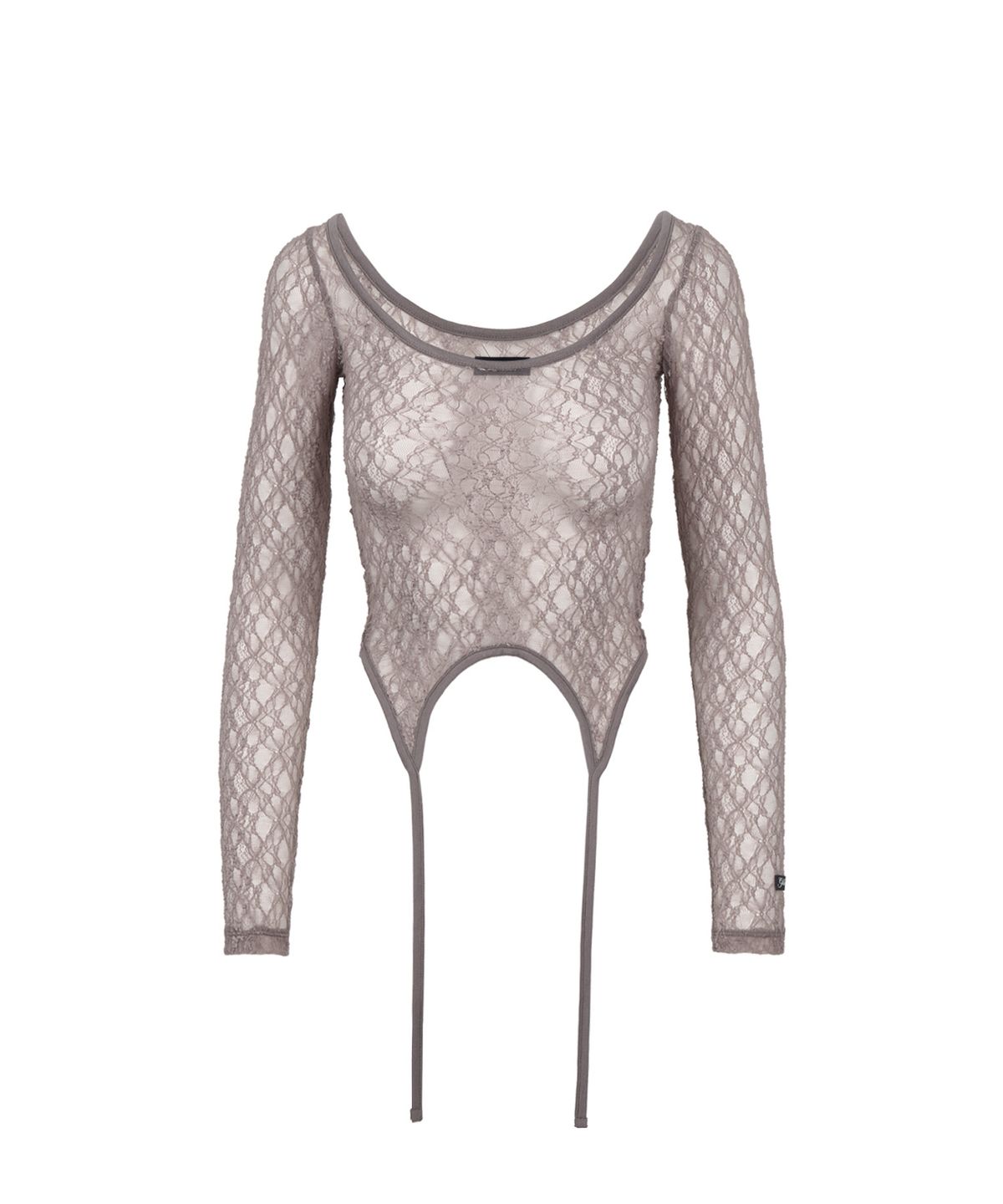 길라아카이브(GILAARCHIVE) LAYERED LACE STRAP LONG SLEEVE_BROWN