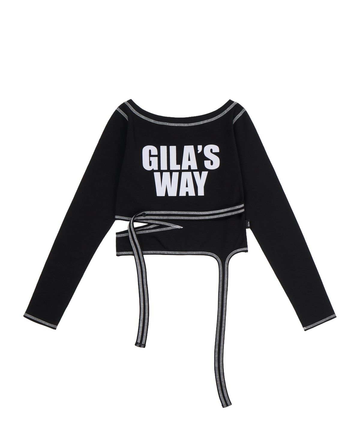 길라아카이브(GILAARCHIVE) 2-WAY STRAP CROP LONG SLEEVE_BLACK