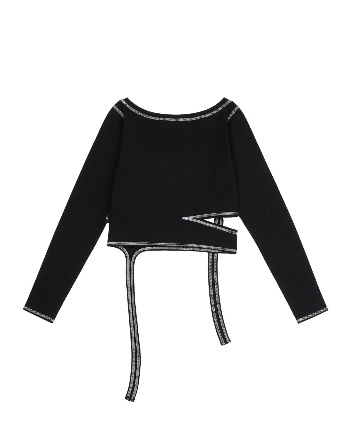 길라아카이브(GILAARCHIVE) 2-WAY STRAP CROP LONG SLEEVE_BLACK