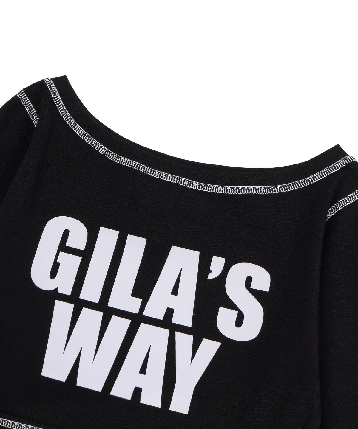 길라아카이브(GILAARCHIVE) 2-WAY STRAP CROP LONG SLEEVE_BLACK