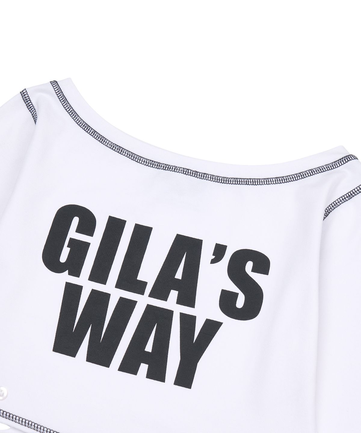 길라아카이브(GILAARCHIVE) 2-WAY STRAP CROP LONG SLEEVE_WHITE