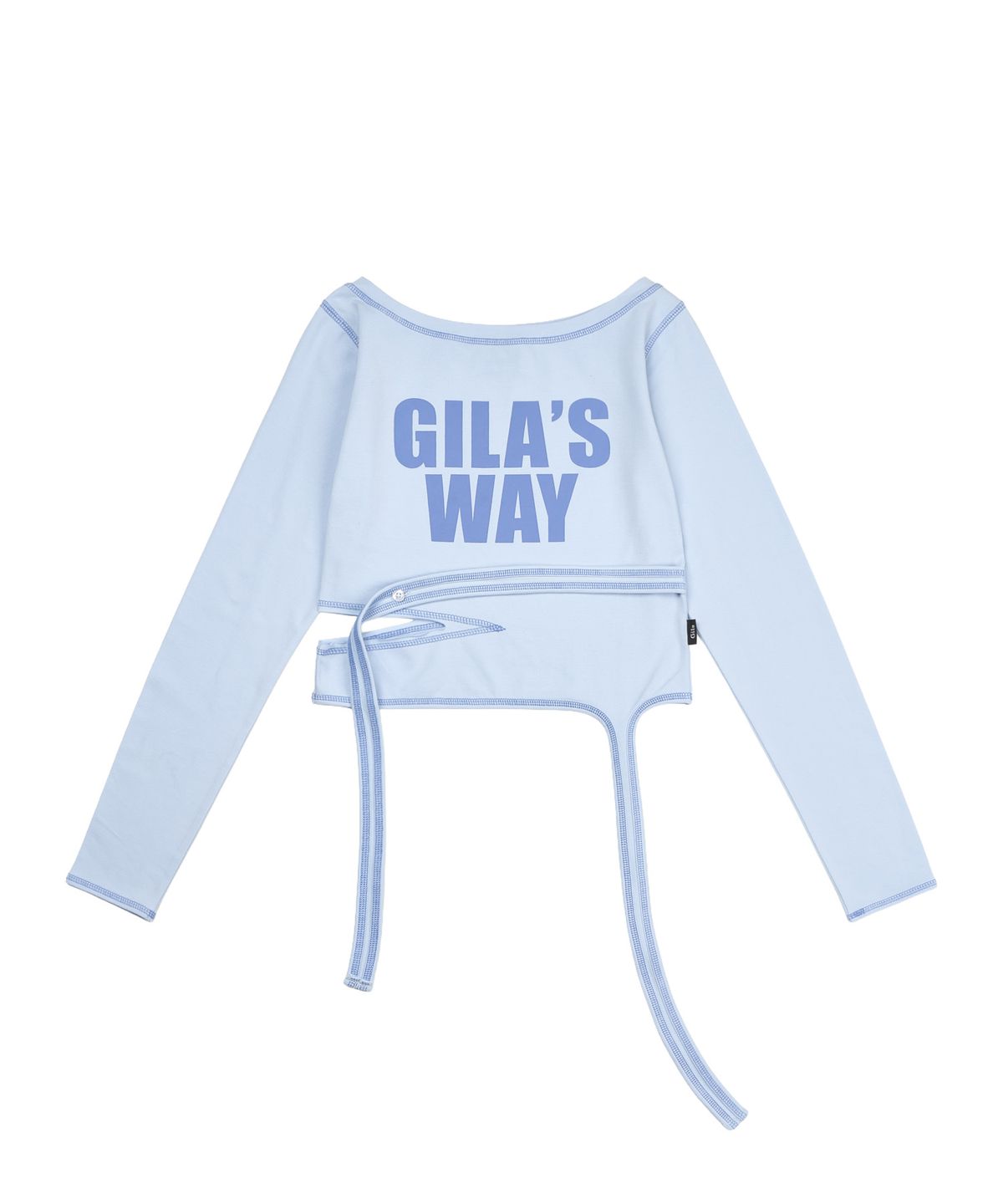 길라아카이브(GILAARCHIVE) 2-WAY STRAP CROP LONG SLEEVE_BLUE