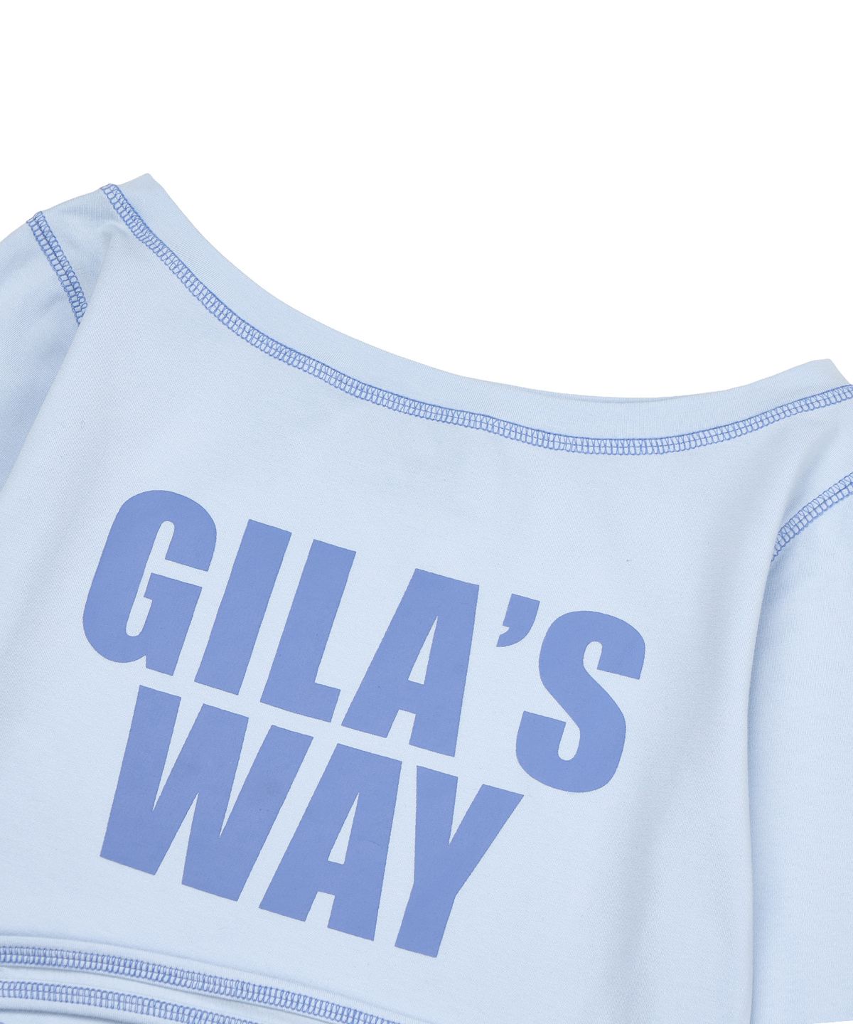 길라아카이브(GILAARCHIVE) 2-WAY STRAP CROP LONG SLEEVE_BLUE