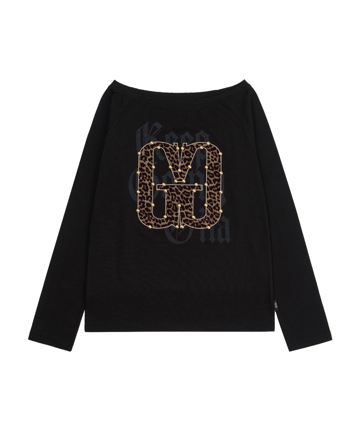 길라아카이브(GILAARCHIVE) APPLIQUE STUD G LOGO LONG SLEEVE_BLACK