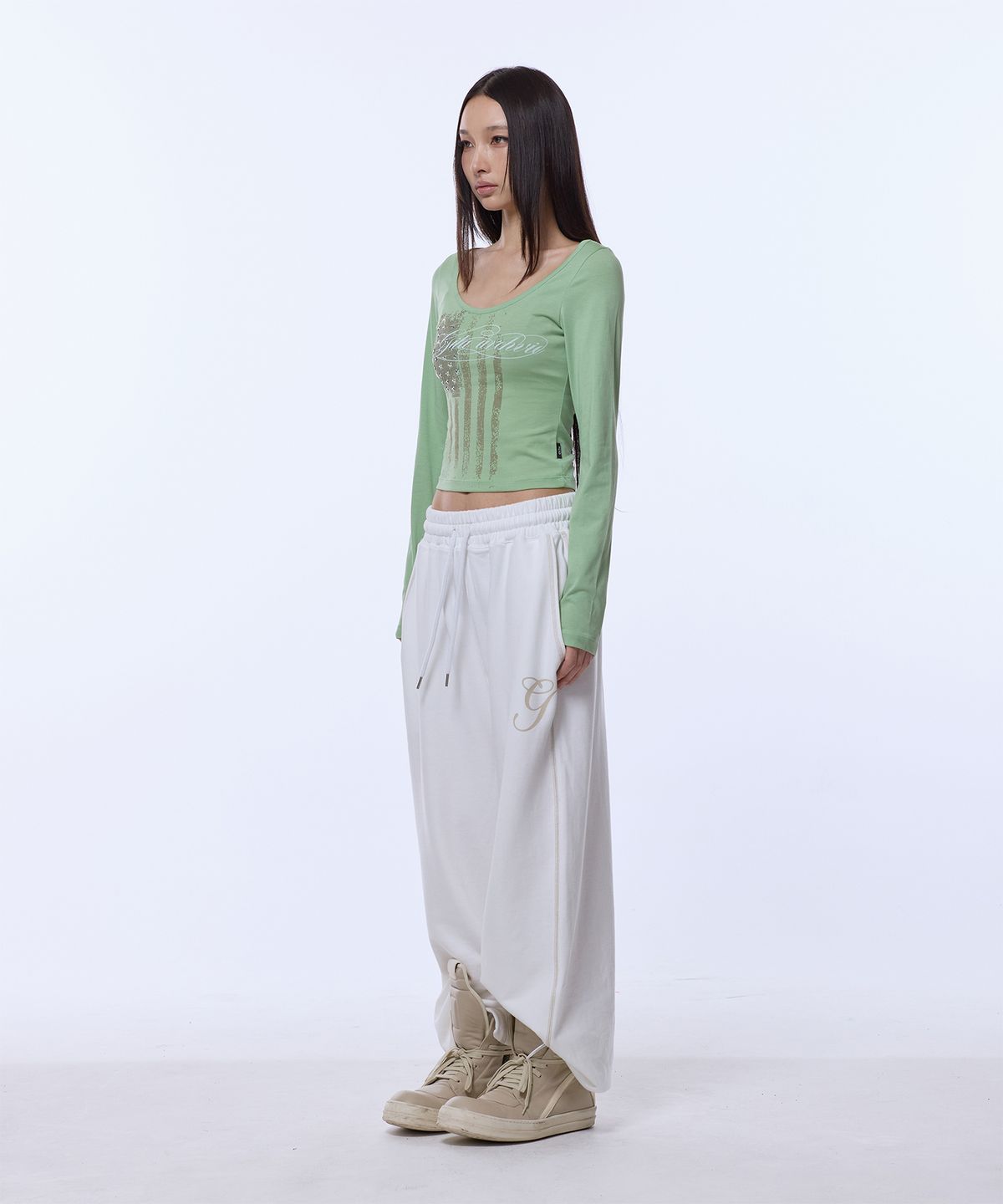 길라아카이브(GILAARCHIVE) USA STAR CROP LONG SLEEVE_SAGE GREEN