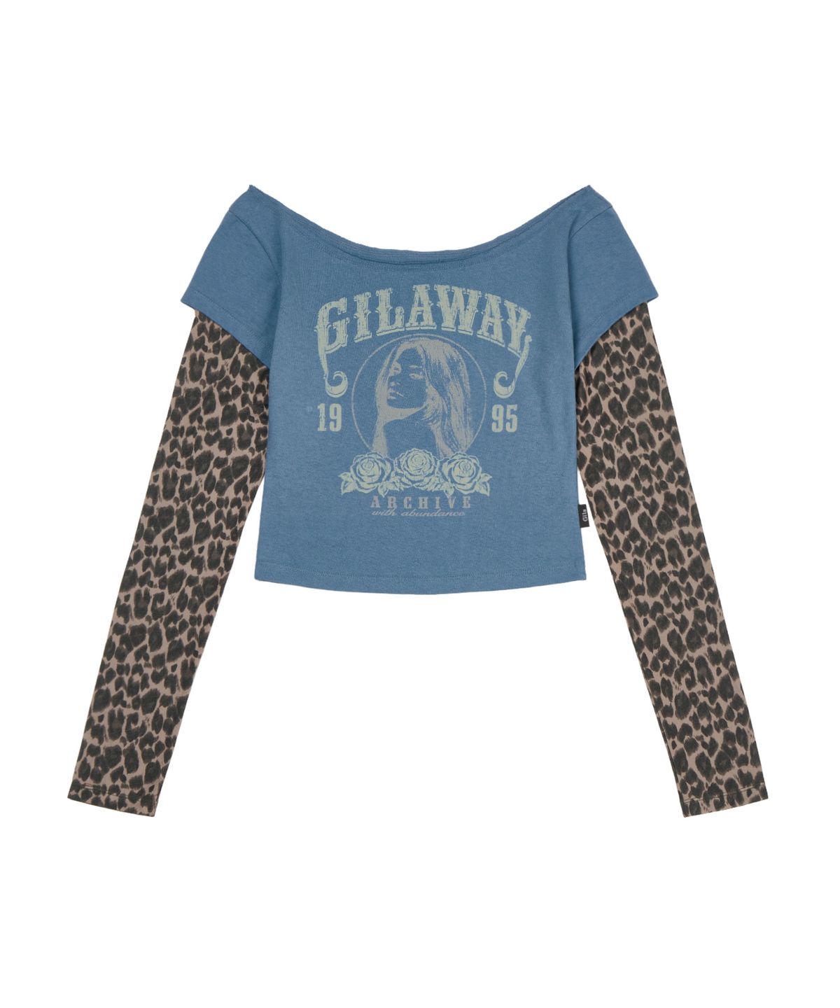 길라아카이브(GILAARCHIVE) RUNAWAY GIRL LEOPARD LONG SLEEVE_BLUE