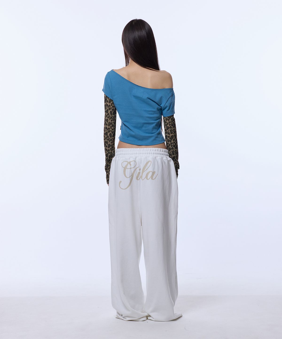 길라아카이브(GILAARCHIVE) RUNAWAY GIRL LEOPARD LONG SLEEVE_BLUE