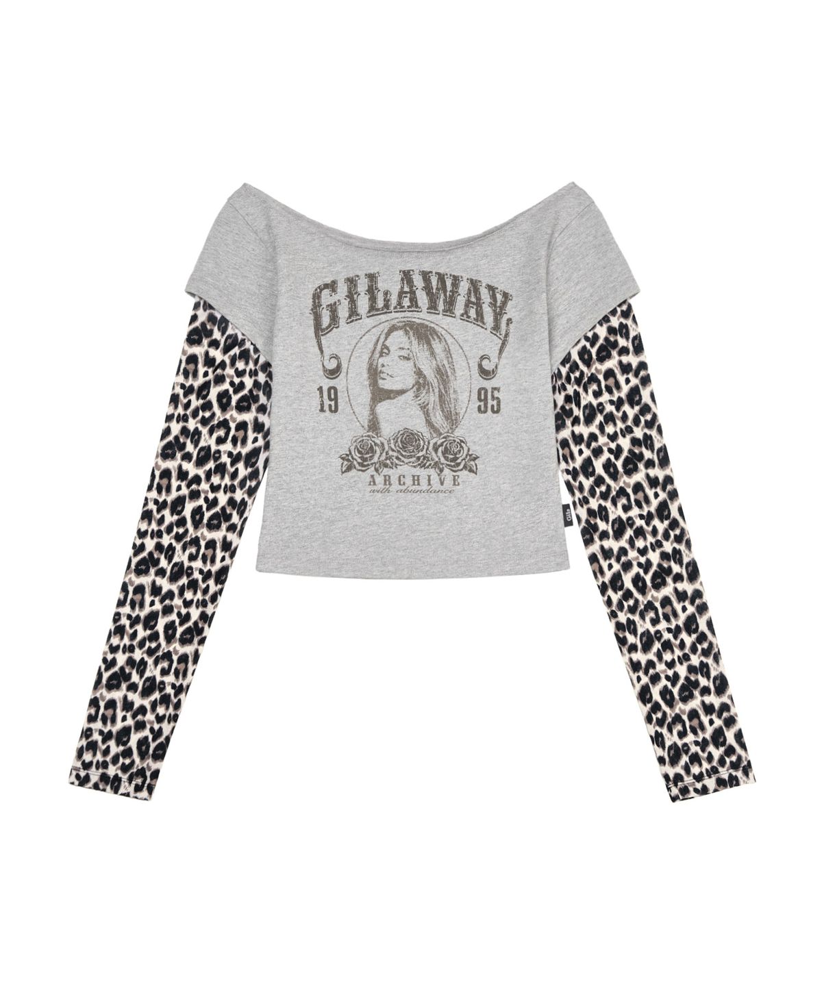길라아카이브(GILAARCHIVE) RUNAWAY GIRL LEOPARD LONG SLEEVE_GREY