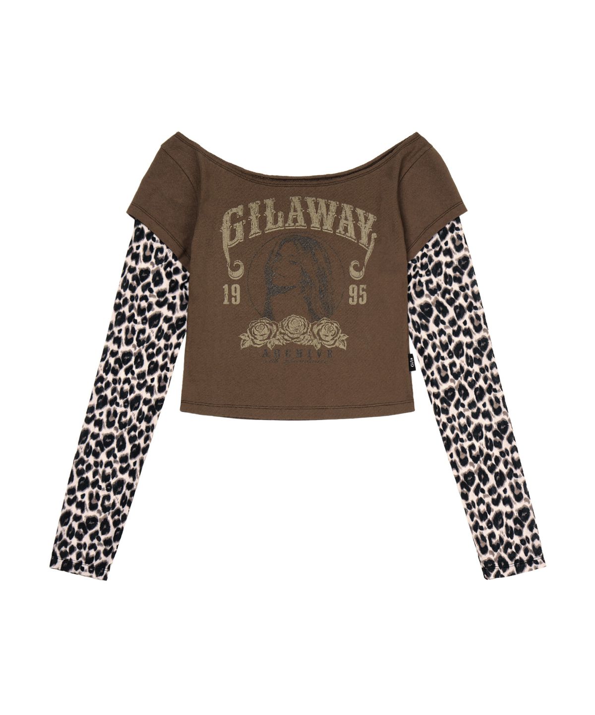 길라아카이브(GILAARCHIVE) RUNAWAY GIRL LEOPARD LONG SLEEVE_BROWN