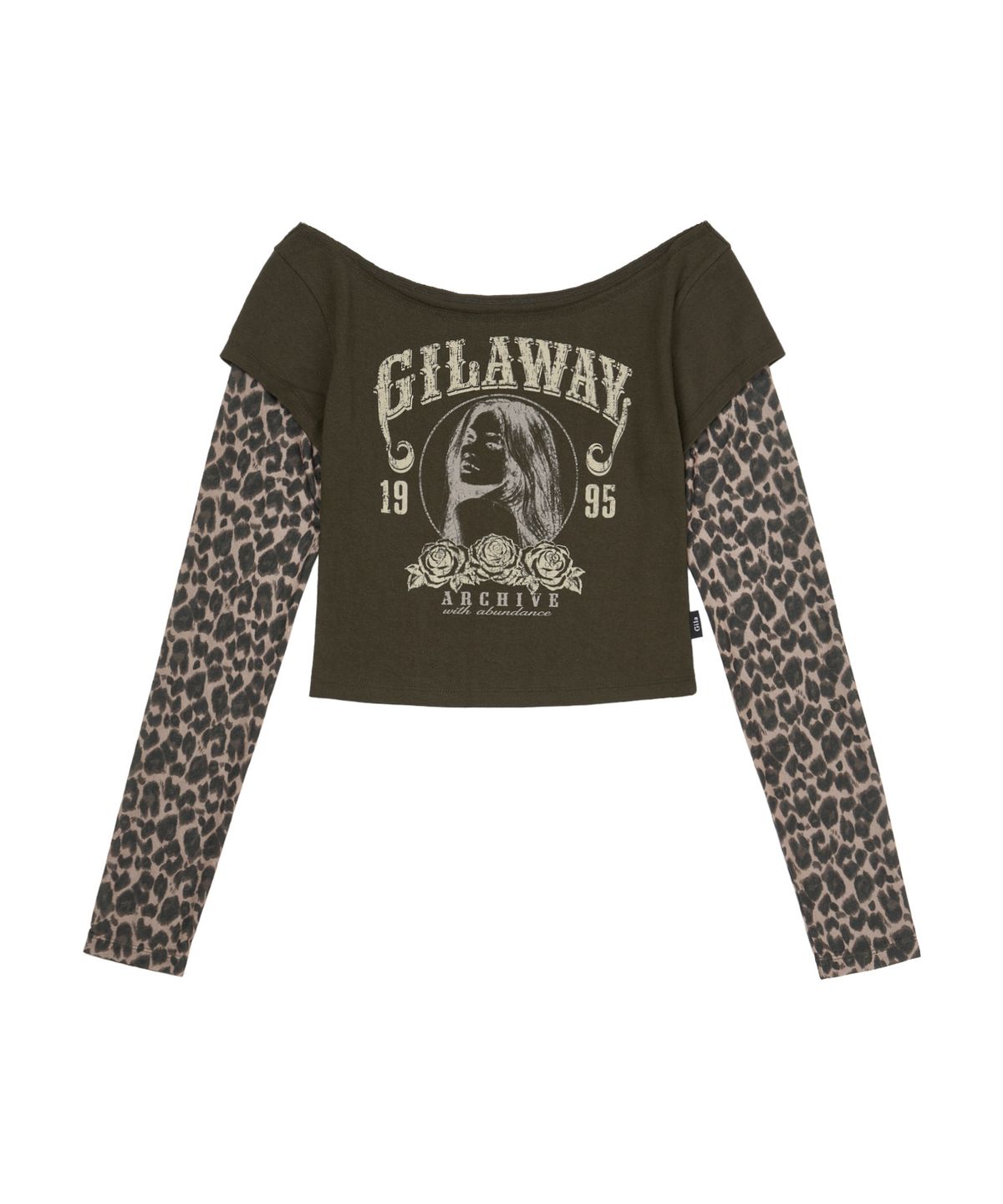길라아카이브(GILAARCHIVE) RUNAWAY GIRL LEOPARD LONG SLEEVE_GREEN
