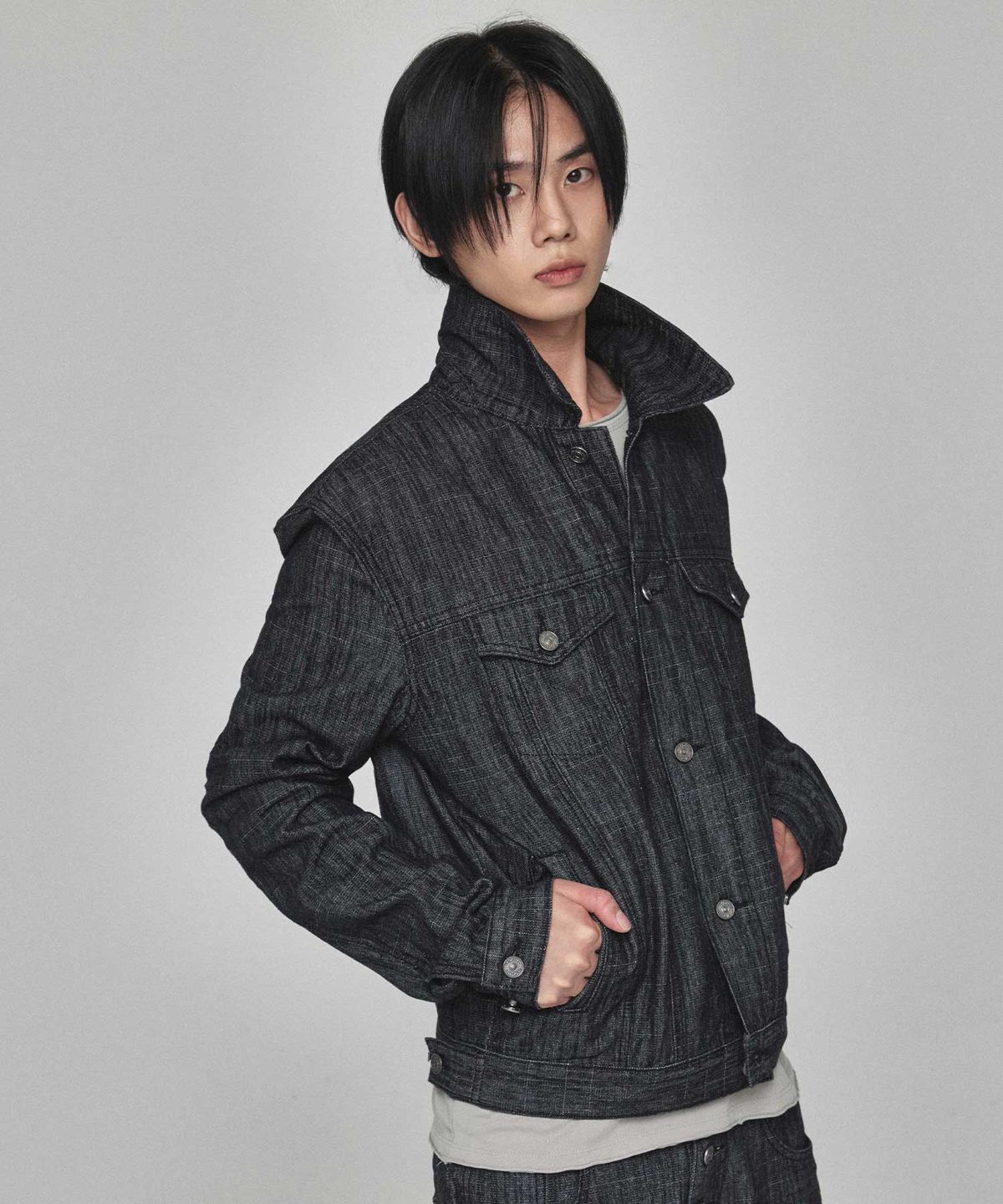기철(KICHUL) Raw Denim Jacket (Black)