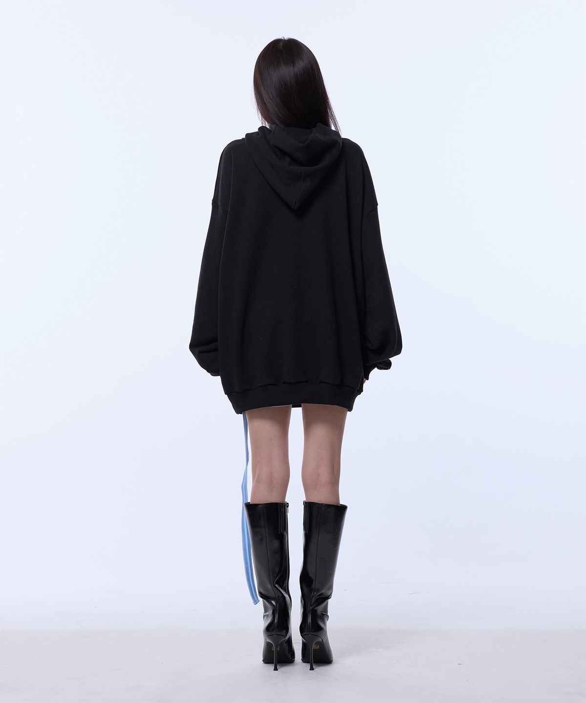 길라아카이브(GILAARCHIVE) USA LOGO GIRL OVER SIZE HOODED_BLACK