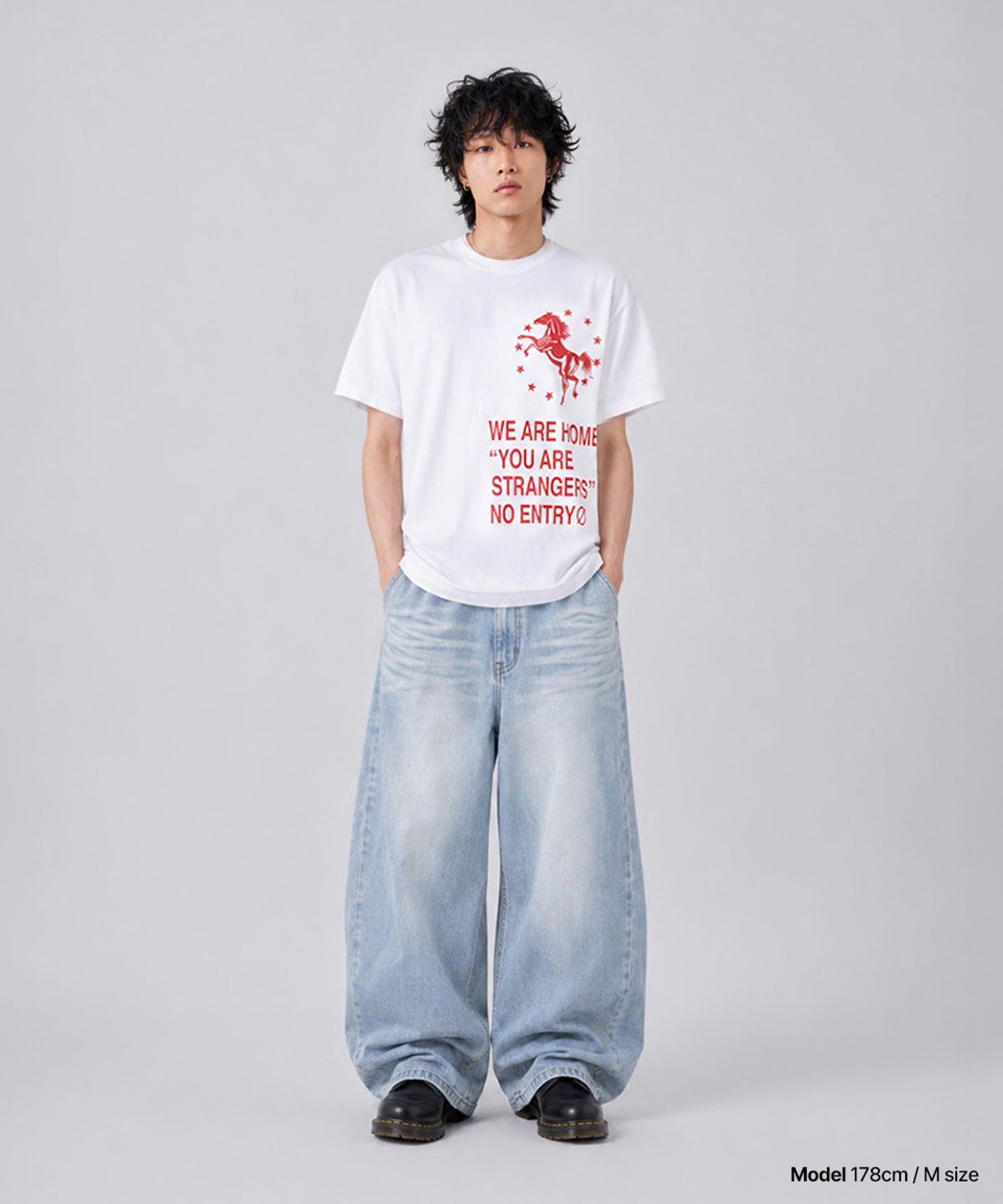 마하그리드(MAHAGRID) HORSE TYPO CROP TEE[WHITE]