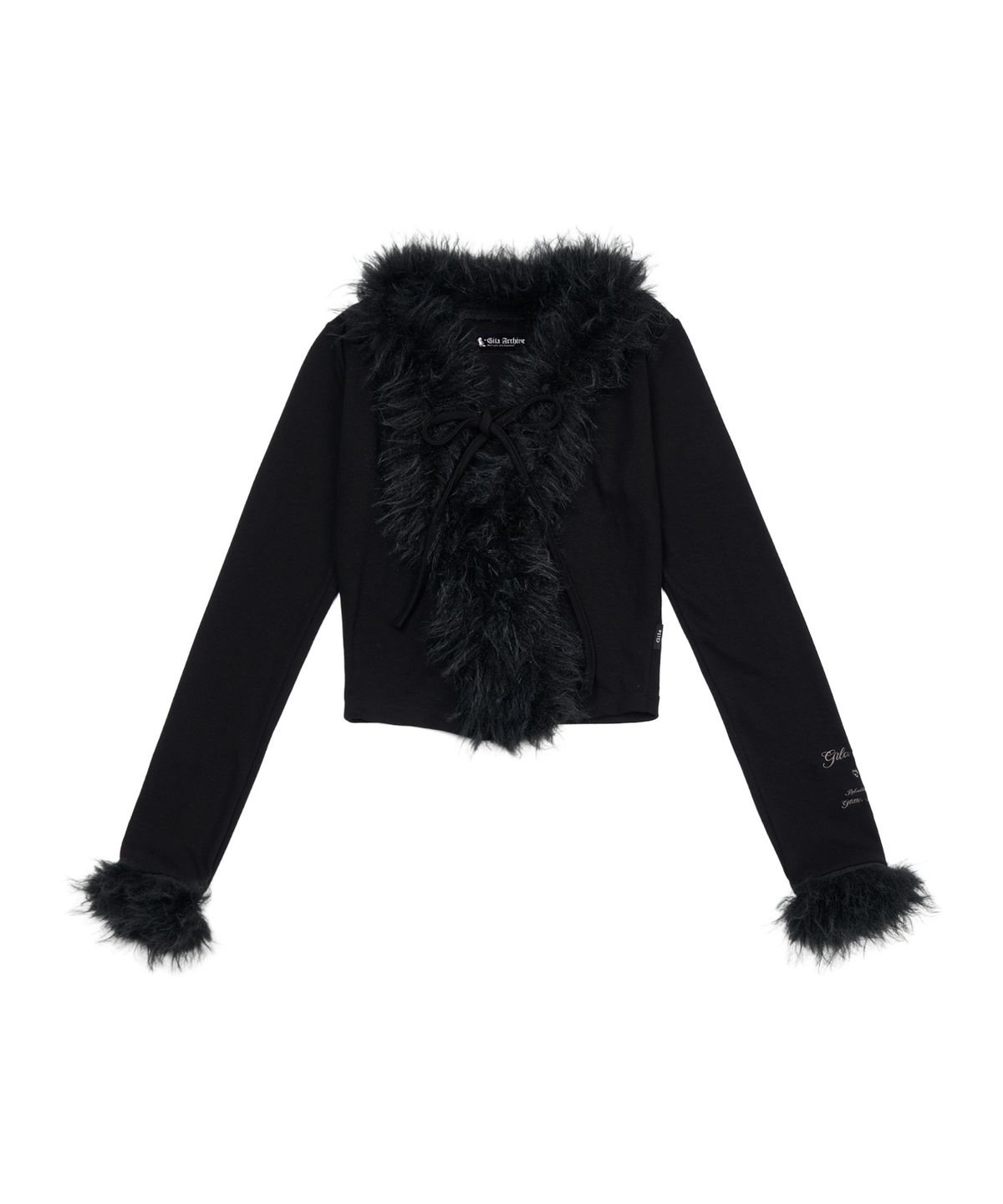길라아카이브(GILAARCHIVE) FUR TRIMMING CARDIGAN_BLACK