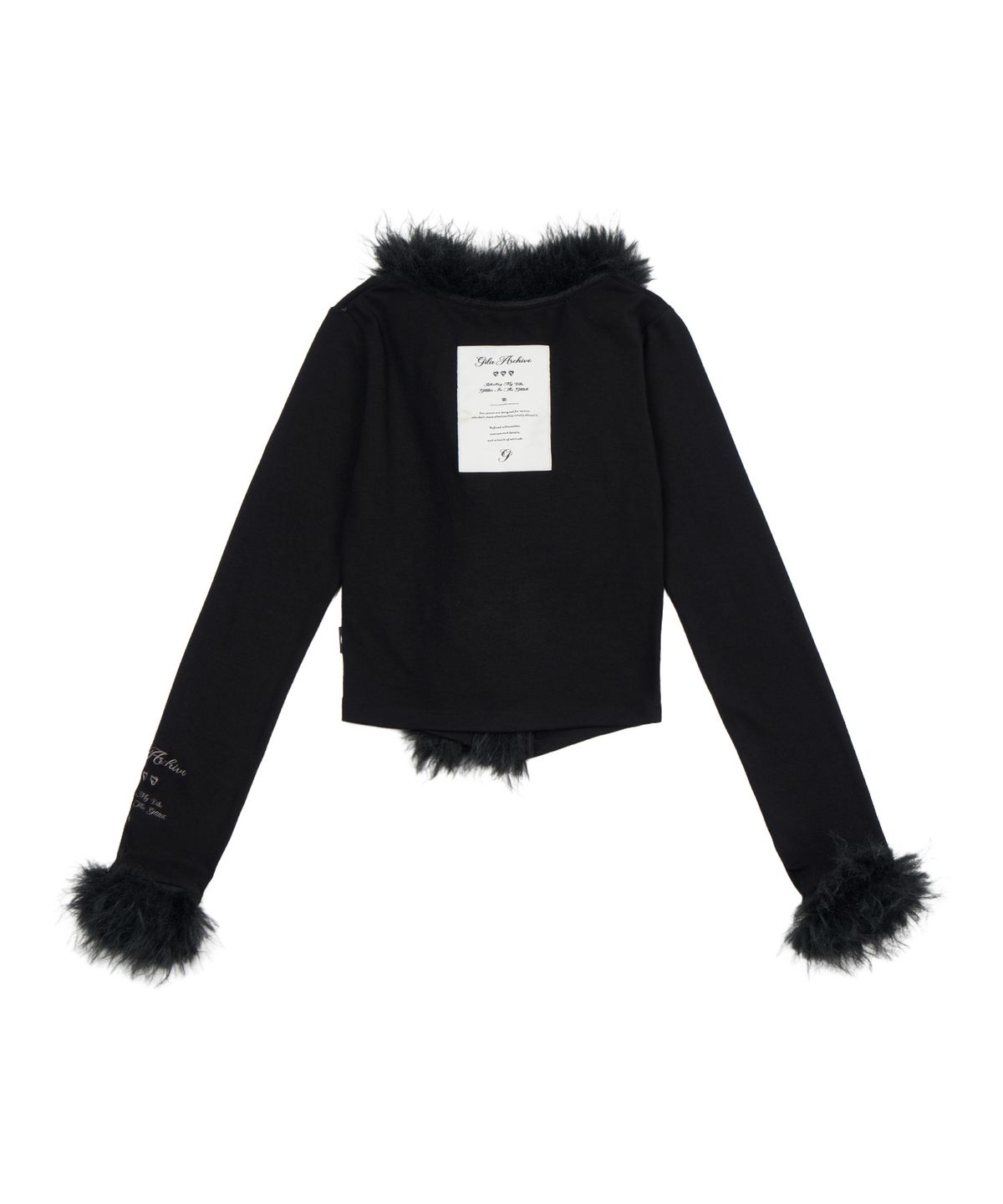 길라아카이브(GILAARCHIVE) FUR TRIMMING CARDIGAN_BLACK