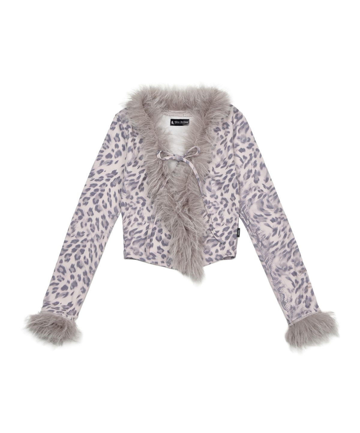 길라아카이브(GILAARCHIVE) FUR TRIMMING LEOPARD CARDIGAN_CREAM
