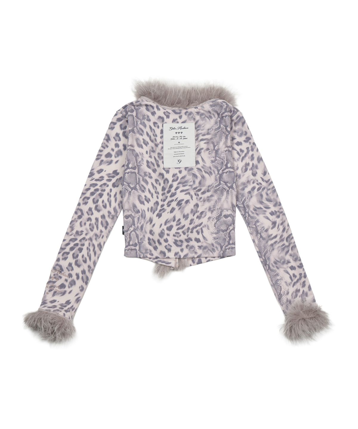 길라아카이브(GILAARCHIVE) FUR TRIMMING LEOPARD CARDIGAN_CREAM