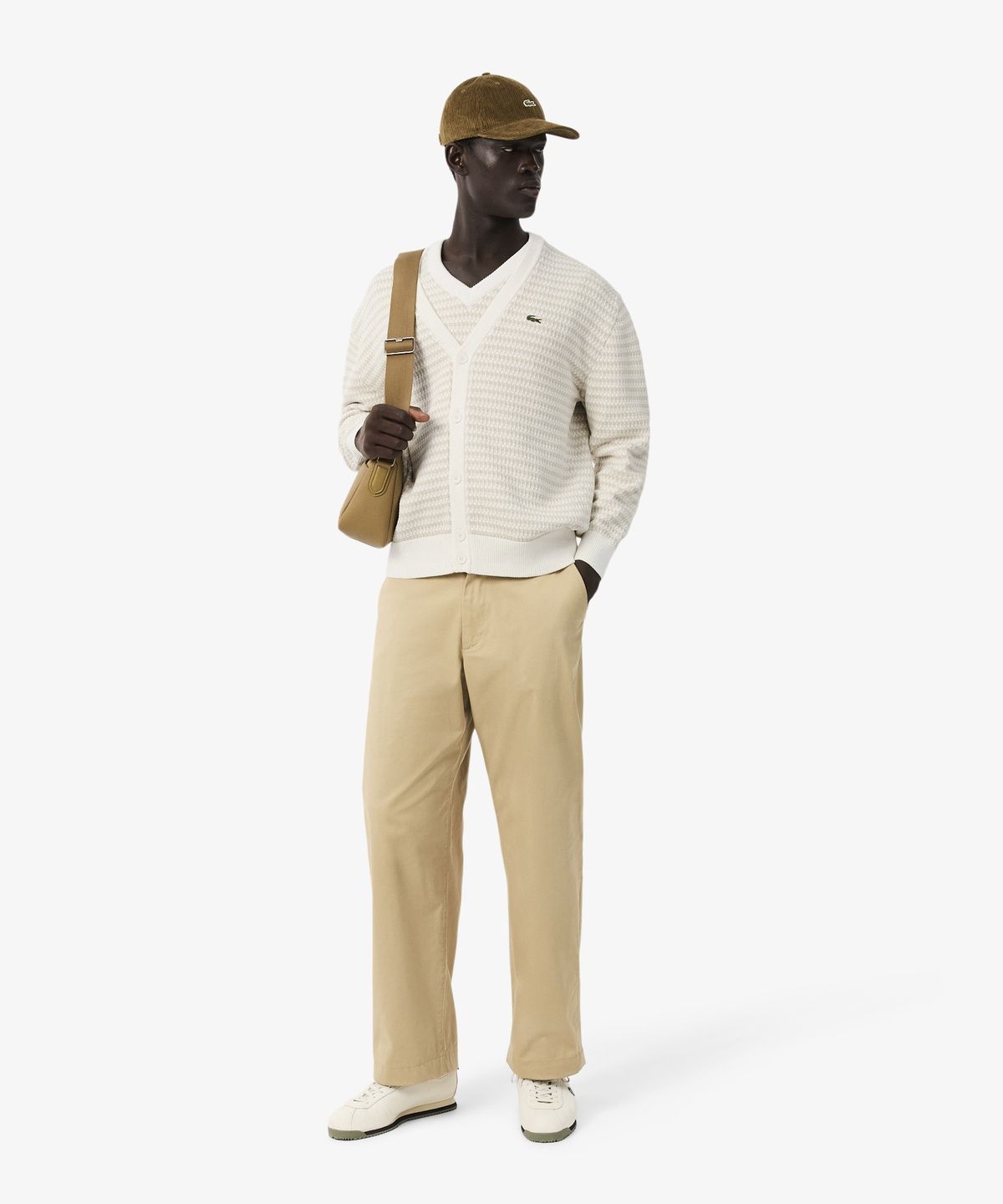 라코스테(LACOSTE) 남성 코튼 패턴 V넥 가디건 AH8567-56N WL6