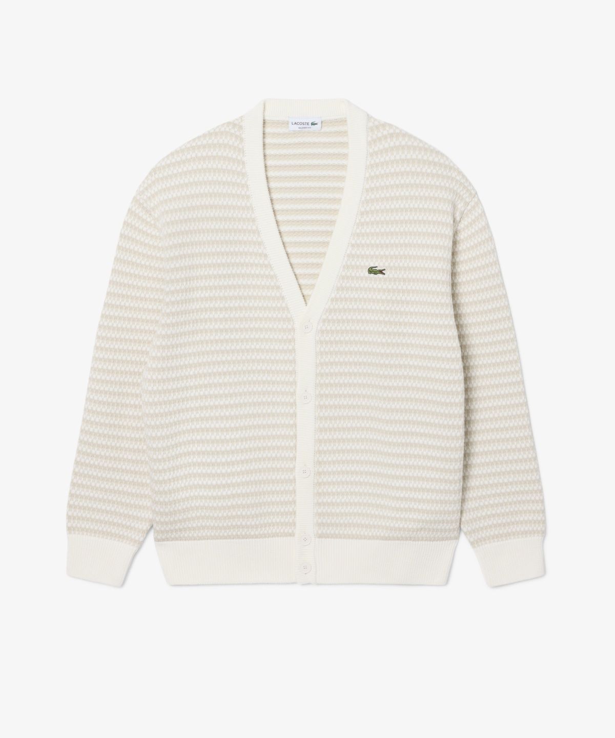라코스테(LACOSTE) 남성 코튼 패턴 V넥 가디건 AH8567-56N WL6