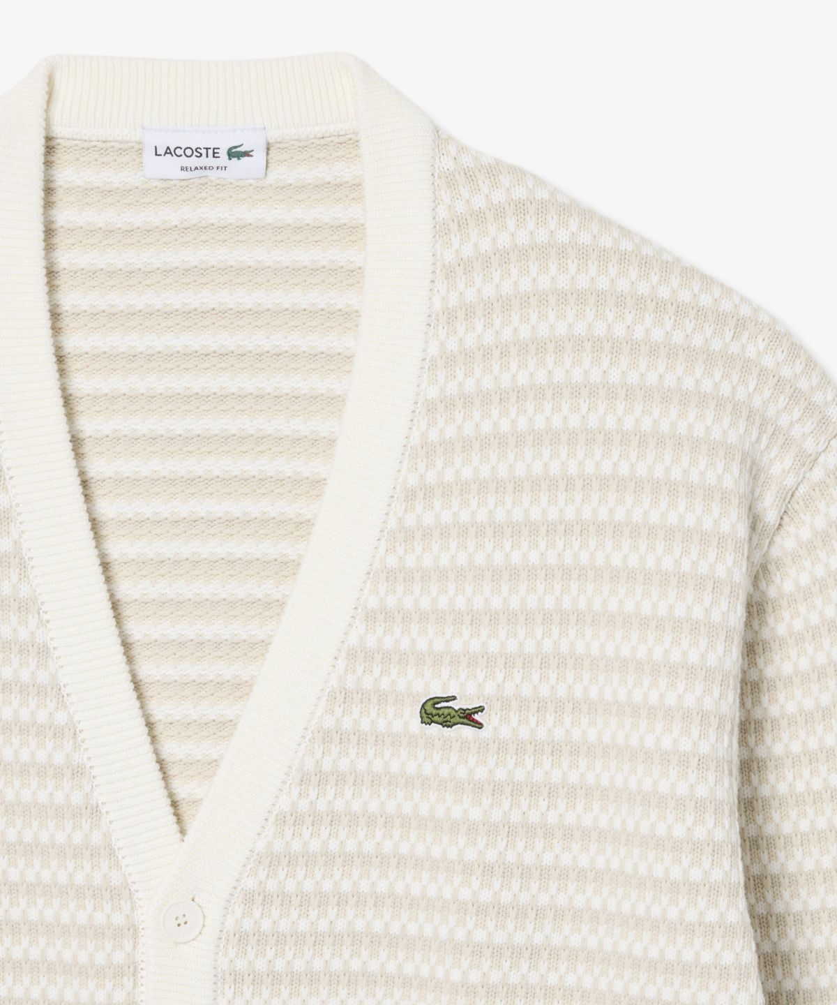 라코스테(LACOSTE) 남성 코튼 패턴 V넥 가디건 AH8567-56N WL6
