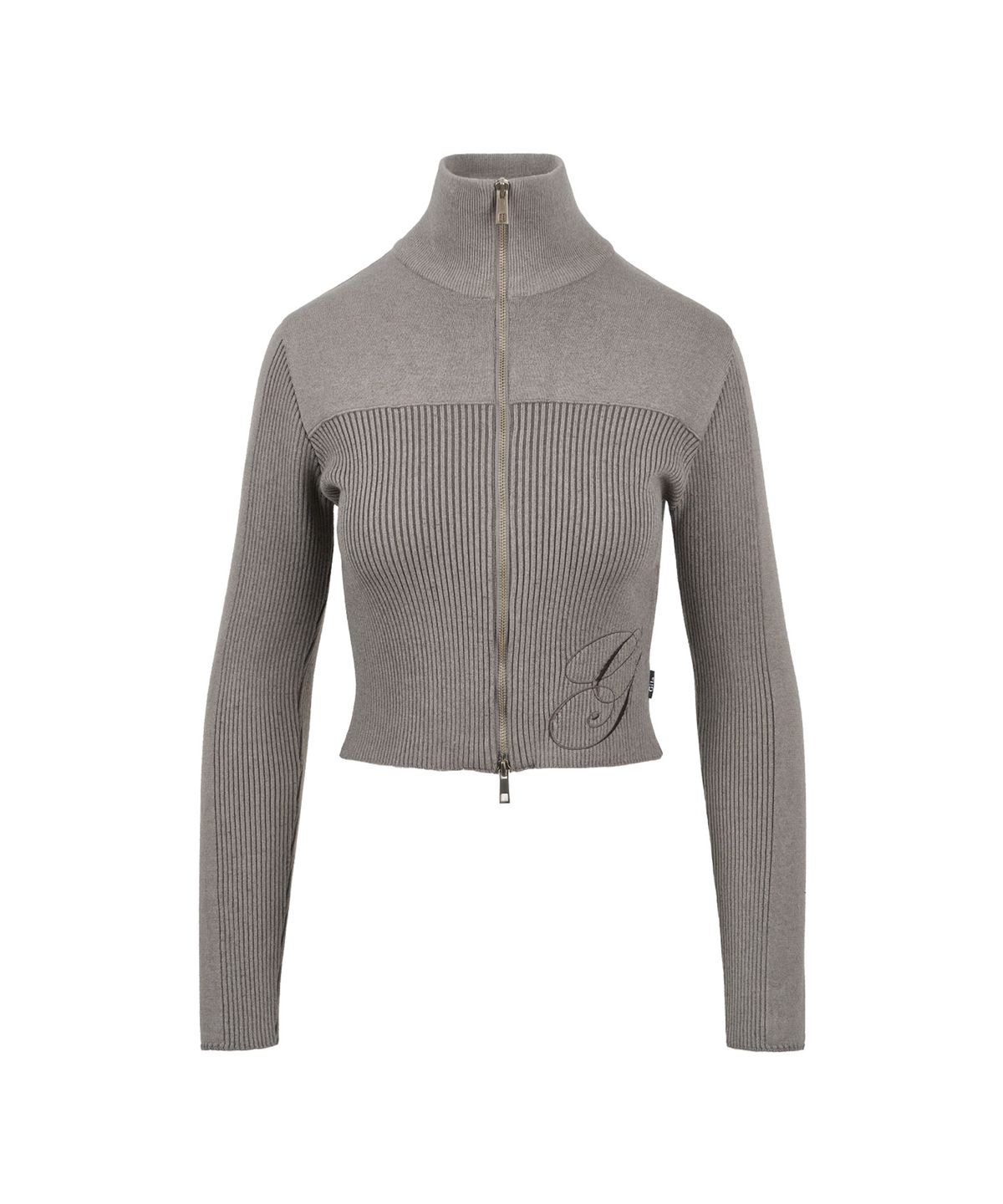 길라아카이브(GILAARCHIVE) g SYMBOL CROP KNIT ZIP-UP_GREY
