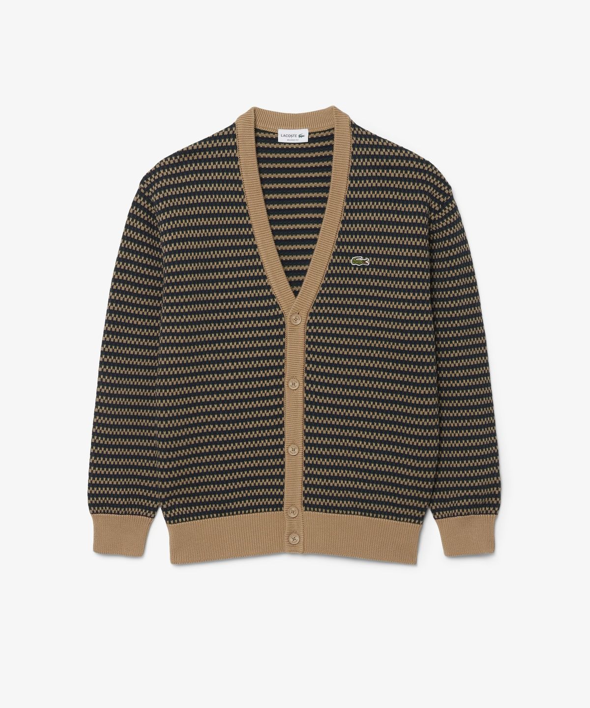 라코스테(LACOSTE) 남성 코튼 패턴 V넥 가디건 AH8567-56N XEI