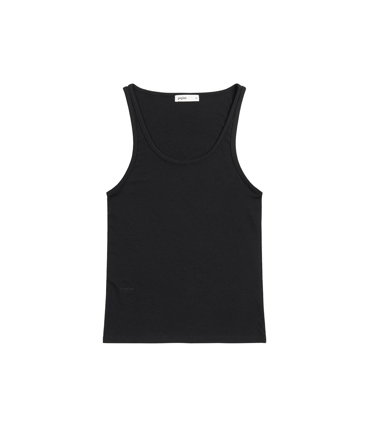 페플리(PEPLEE) [Set] Tencel Layered Top (Black)