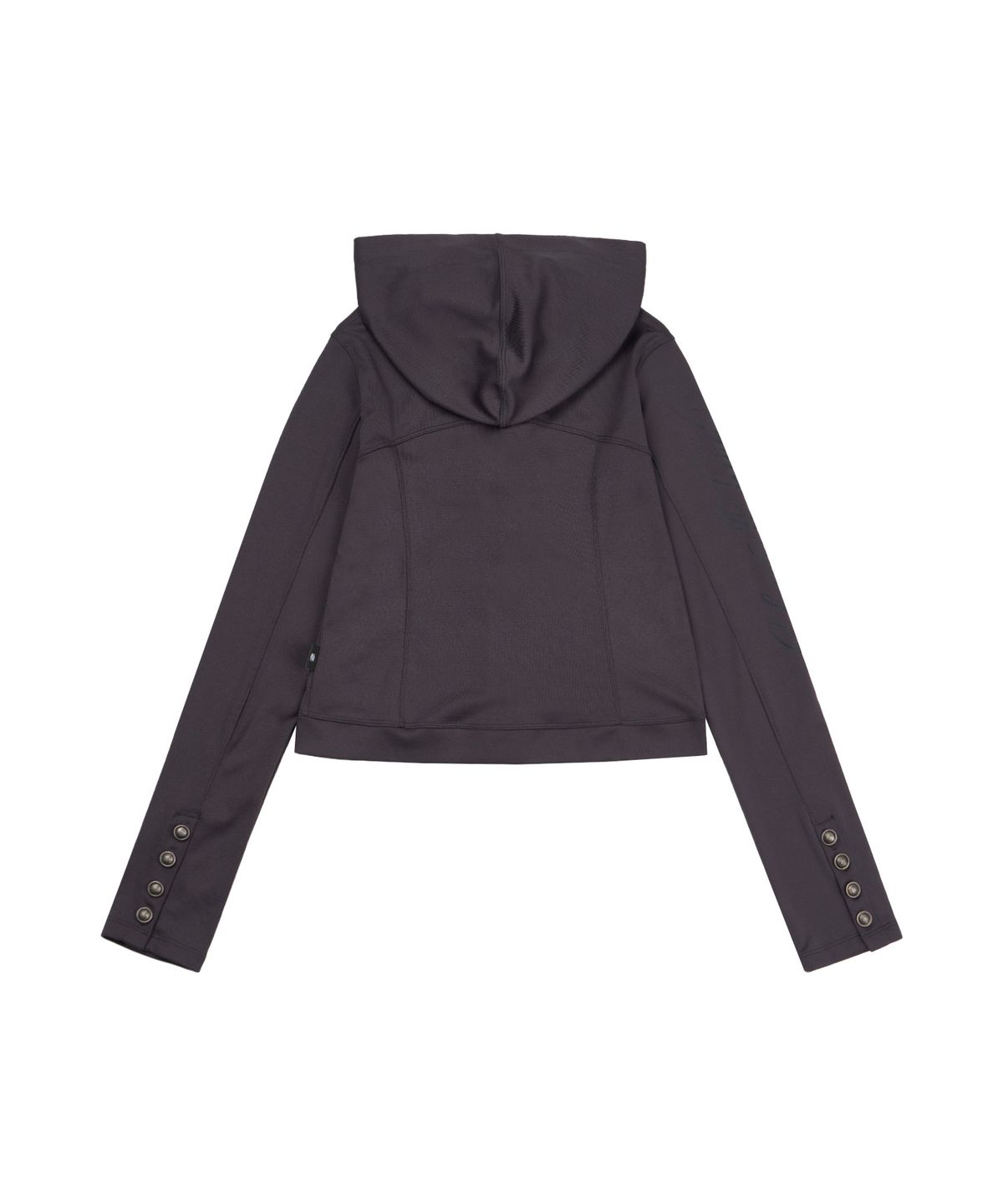길라아카이브(GILAARCHIVE) SIDE LETTERING LOGO CROP HOOD ZIP-UP_CHARCOAL