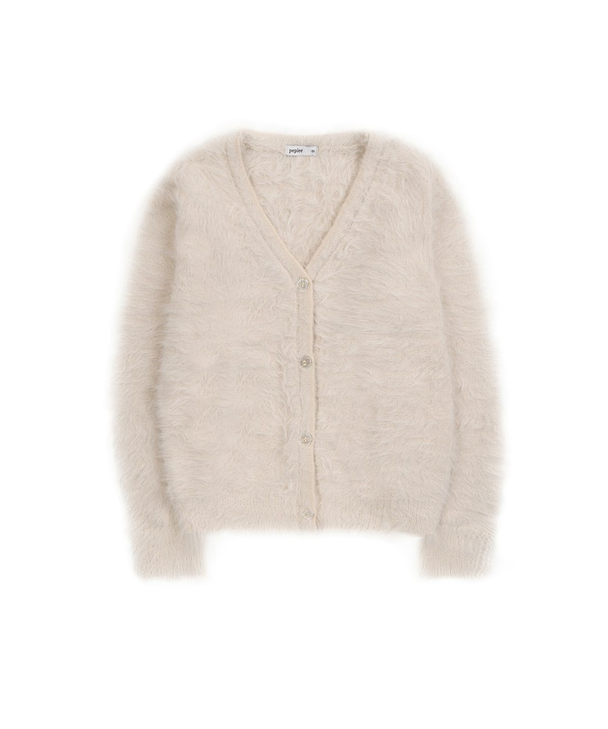 페플리(PEPLEE) V-neck Fur Cardigan (Ivory)