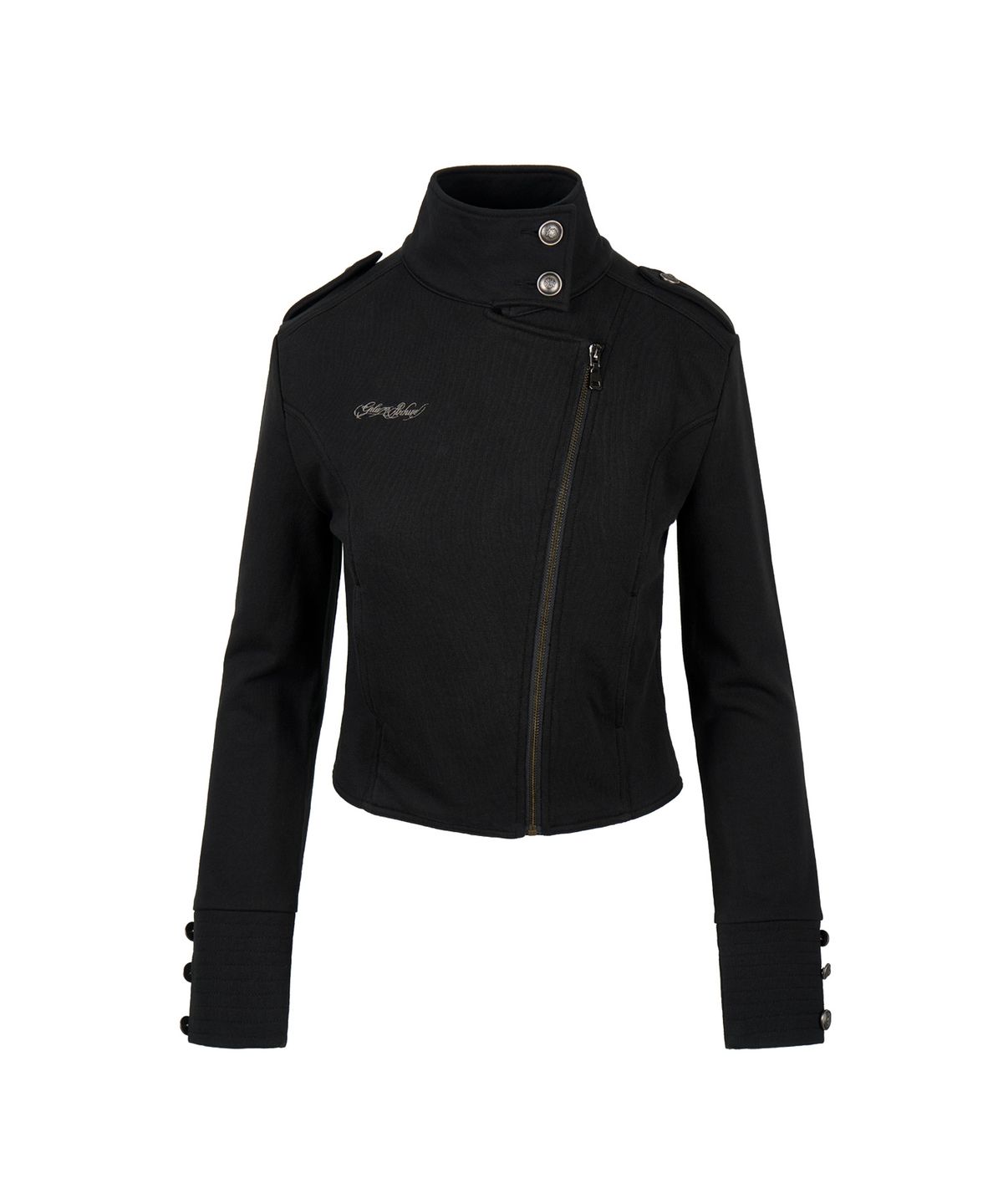 길라아카이브(GILAARCHIVE) HIGH NECK NAPOLEON SIDE ZIP JACKET_BLACK