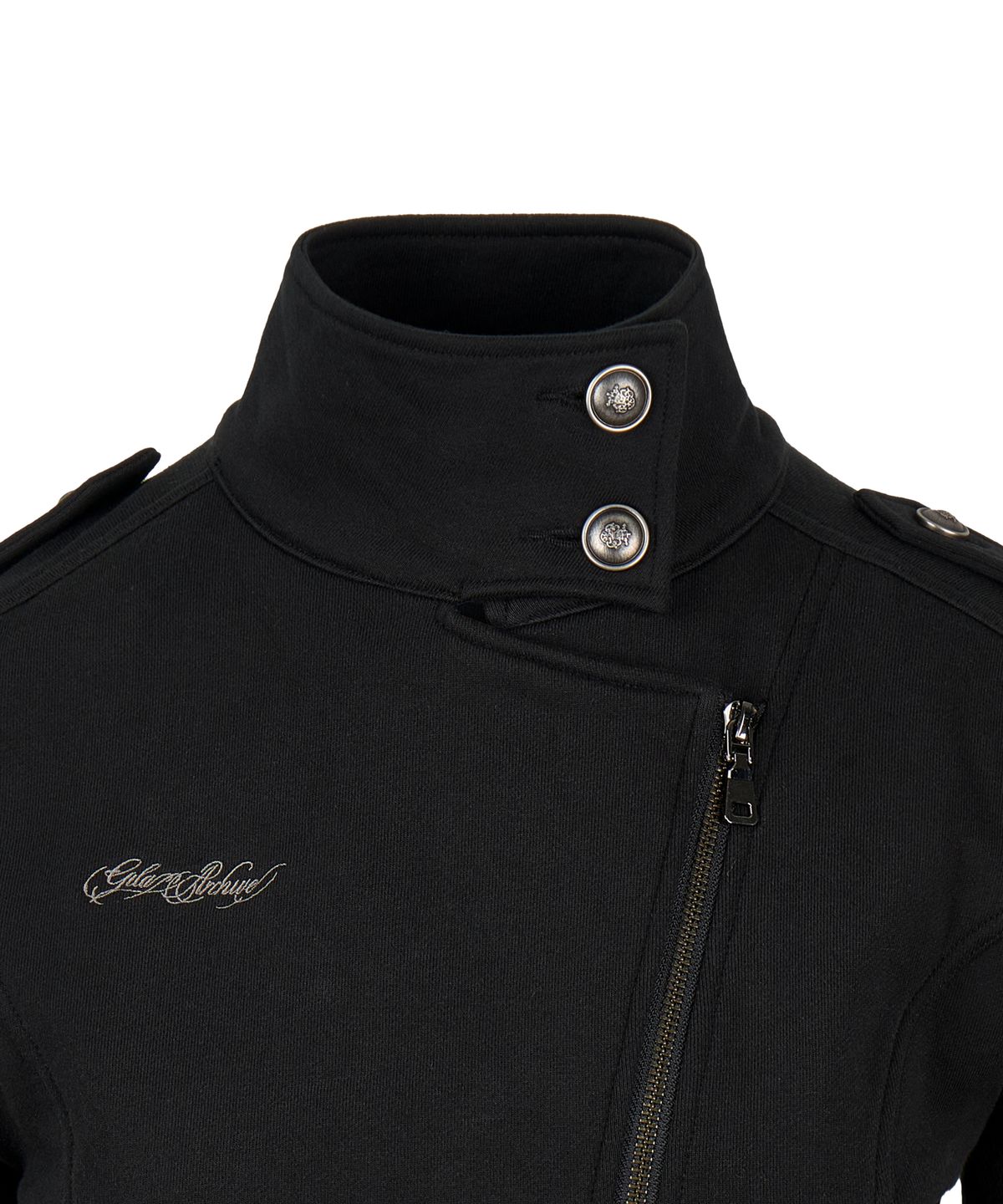 길라아카이브(GILAARCHIVE) HIGH NECK NAPOLEON SIDE ZIP JACKET_BLACK
