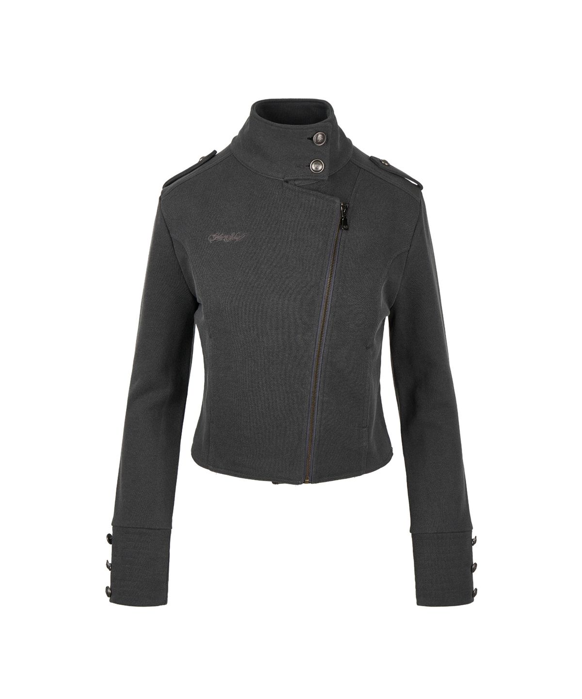 길라아카이브(GILAARCHIVE) HIGH NECK NAPOLEON SIDE ZIP JACKET_GREY