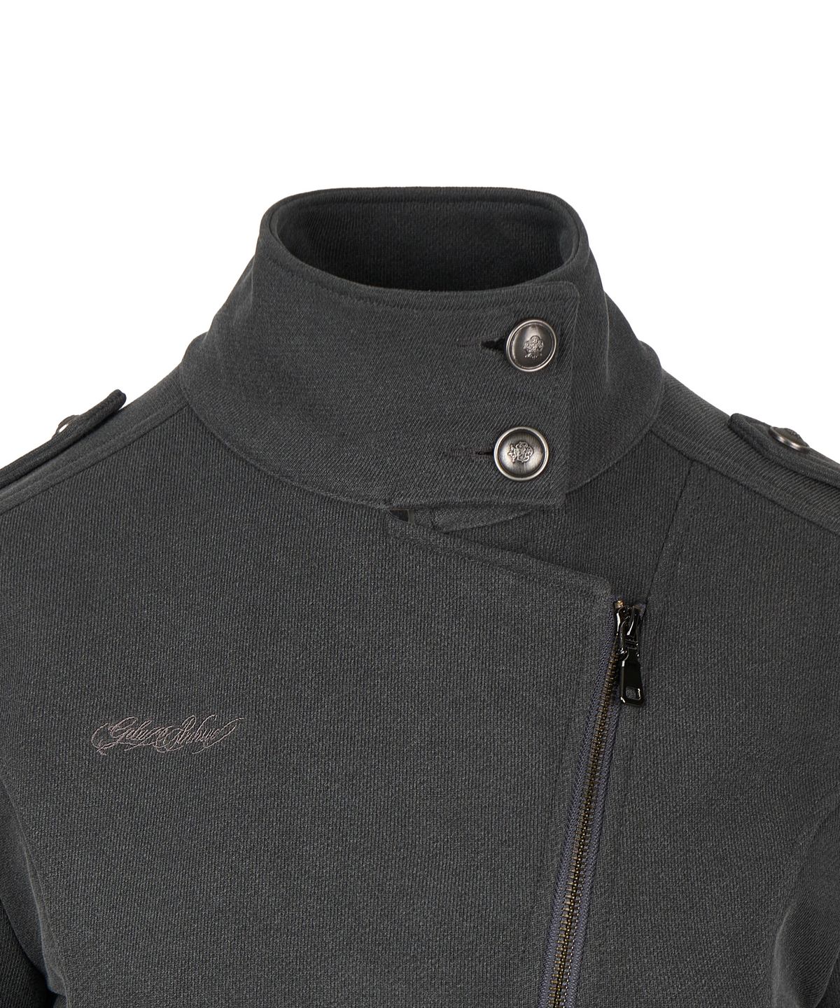 길라아카이브(GILAARCHIVE) HIGH NECK NAPOLEON SIDE ZIP JACKET_GREY