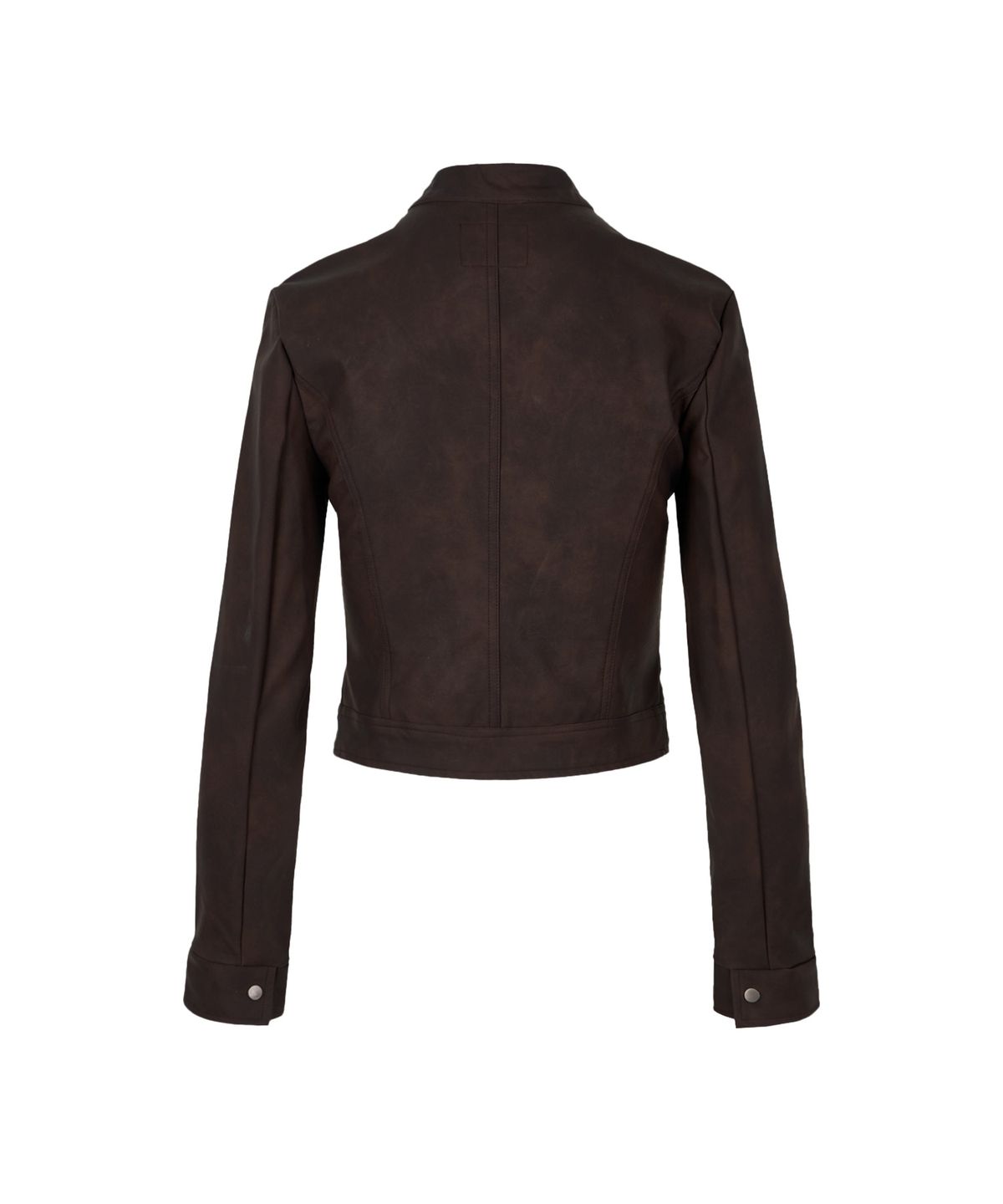 길라아카이브(GILAARCHIVE) CHOKER NAPOLEON CROP LEATHER JACKET_BROWN