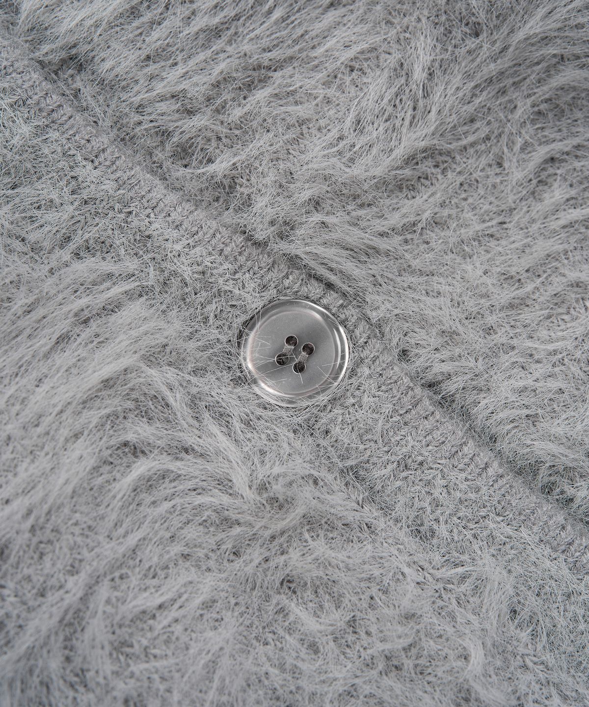 페플리(PEPLEE) V-neck Fur Cardigan (Grey)