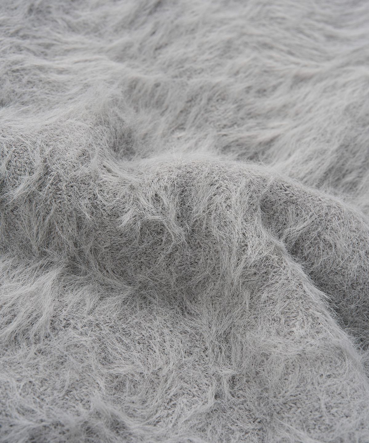 페플리(PEPLEE) V-neck Fur Cardigan (Grey)