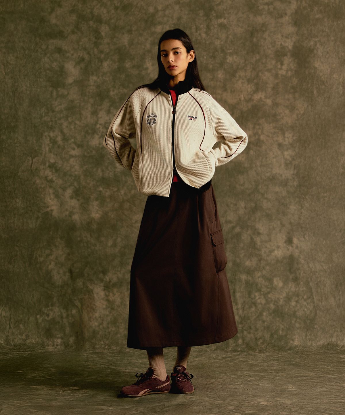 리복(REEBOK) 스트레치 카고 스커트 (W) - 다크 브라운