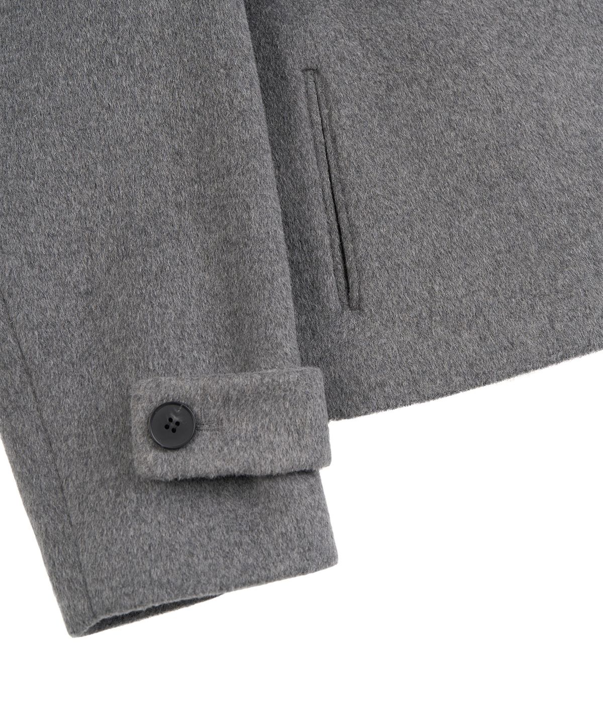 페플리(PEPLEE) Button High Neck Short Coat (Grey)