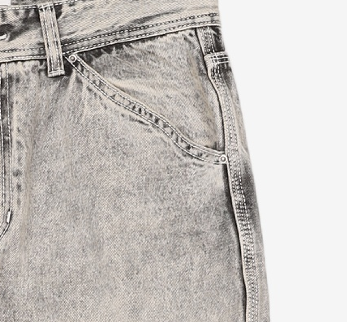 메종미네드(MAISON MINED) WHITE SPREAD CARPENTER DENIM-WHITE 48