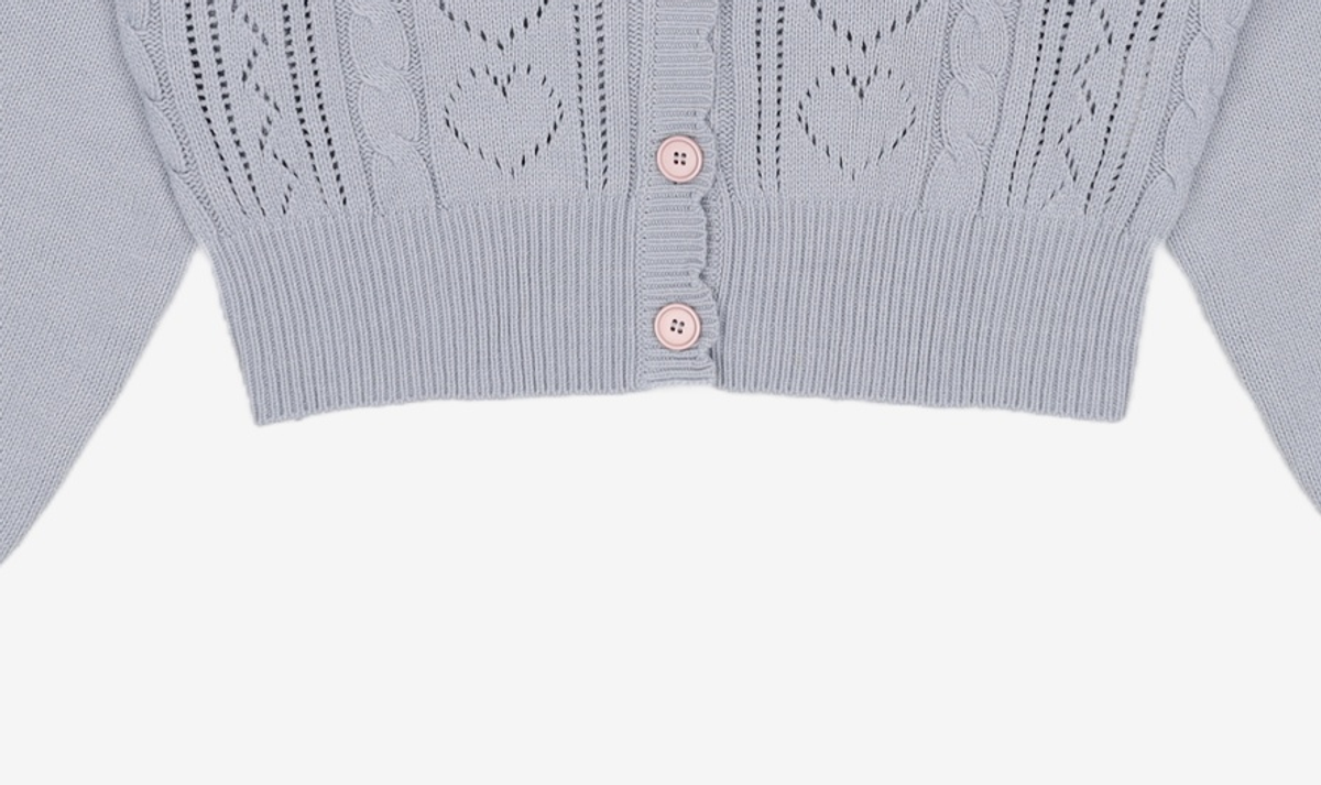 오디너리 홀리데이(ORDINARY HOLIDAY) 하트스카시가디건 HEART PUNCHING CARDIGAN FREE