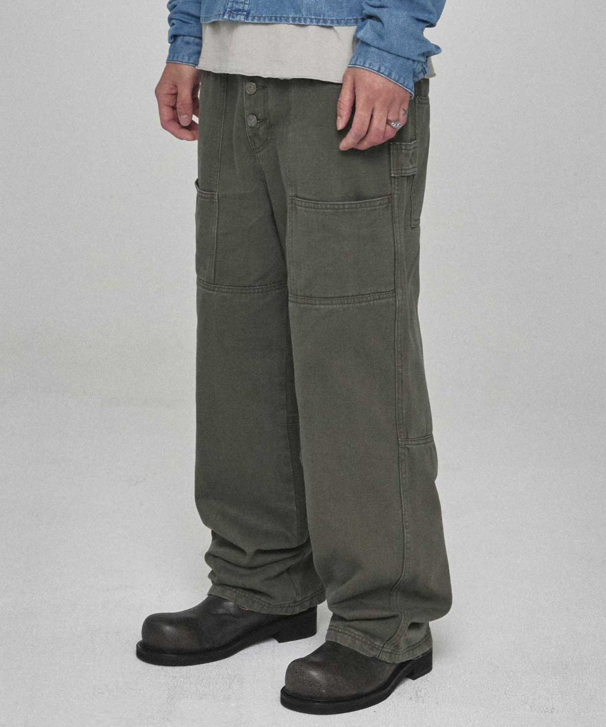 기철(KICHUL) Segment Cotton Pants (Khaki)