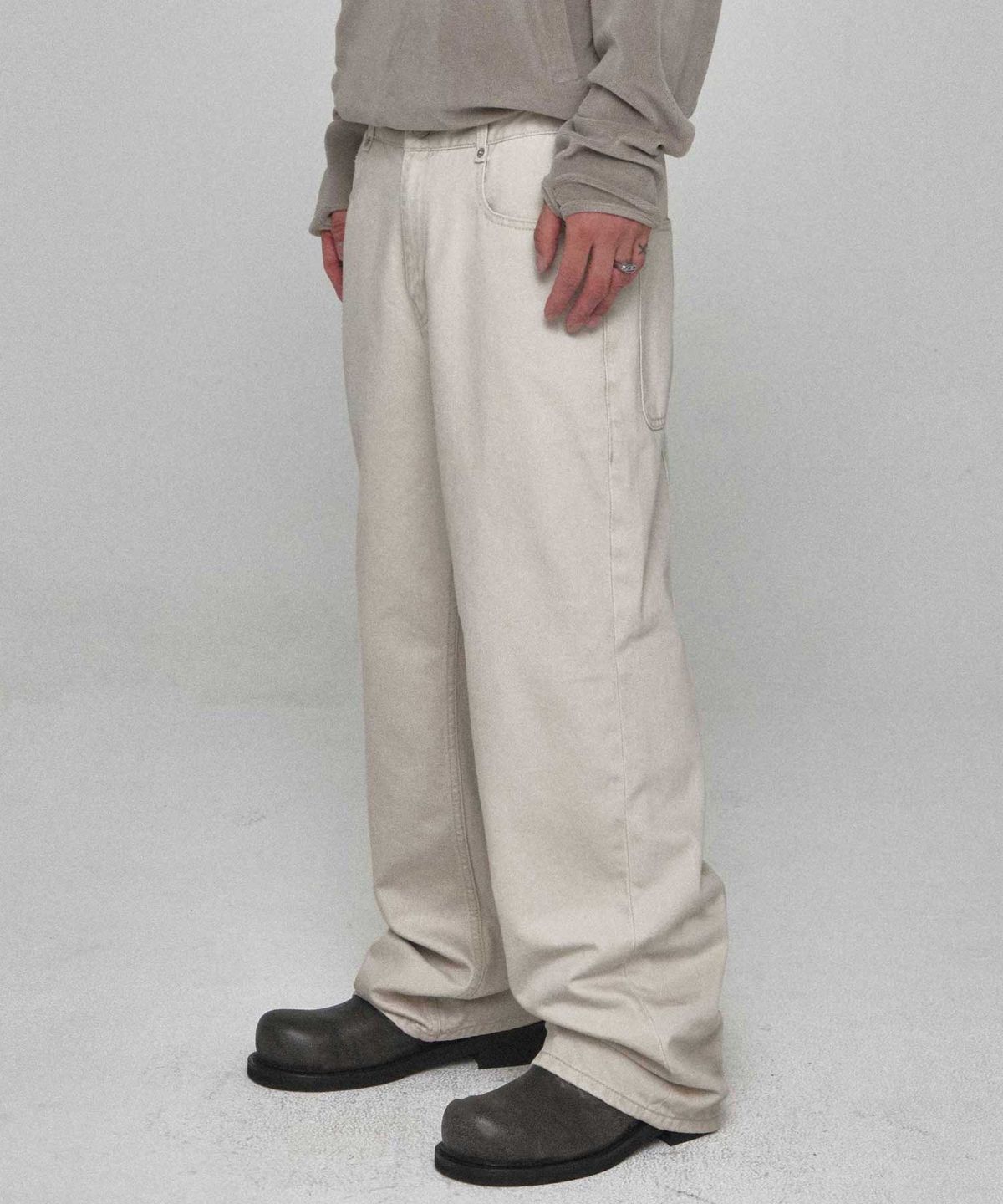 기철(KICHUL) All Day Cotton Pants (Ivory)
