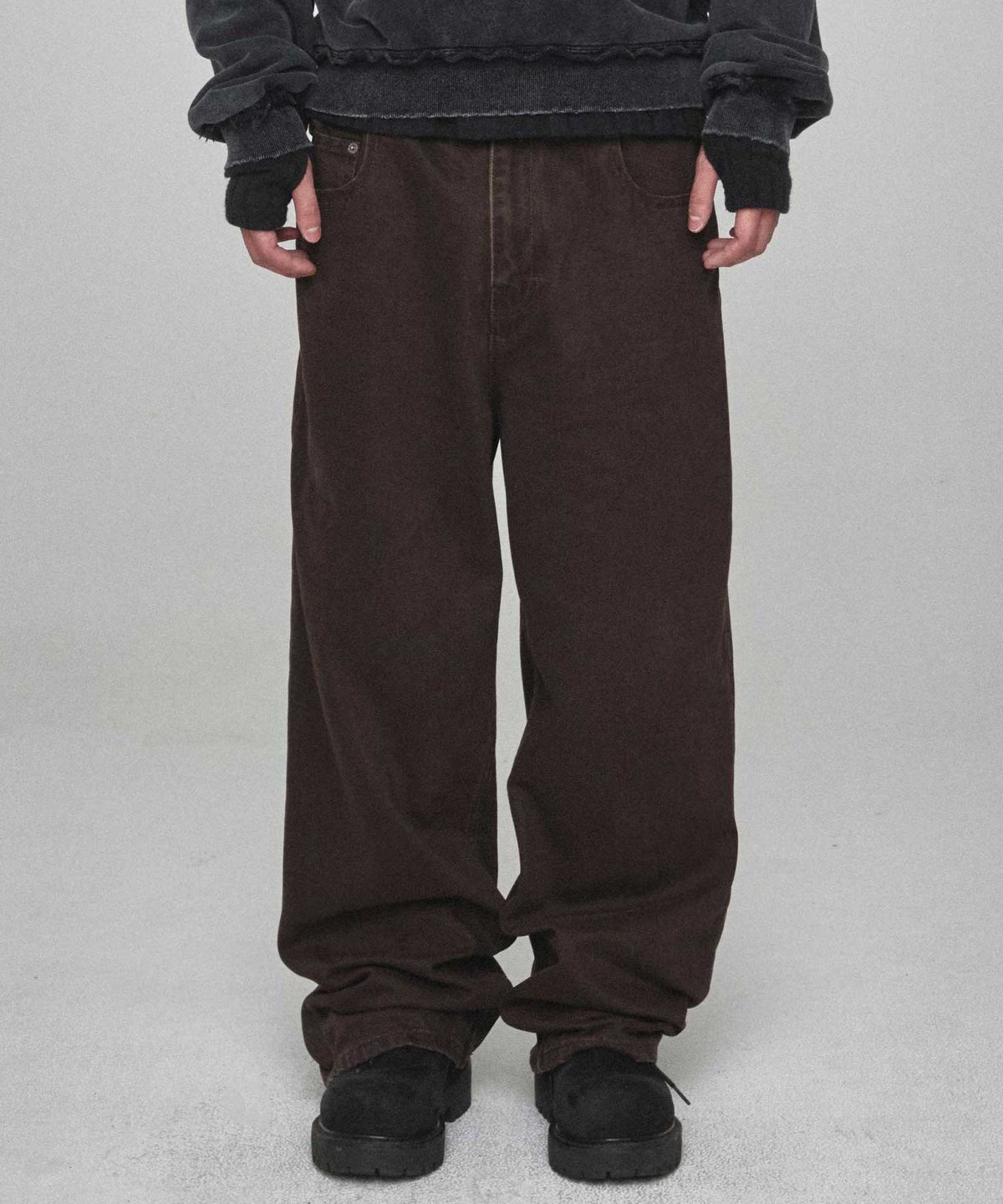 기철(KICHUL) All Day Cotton Pants (Dark Brown)
