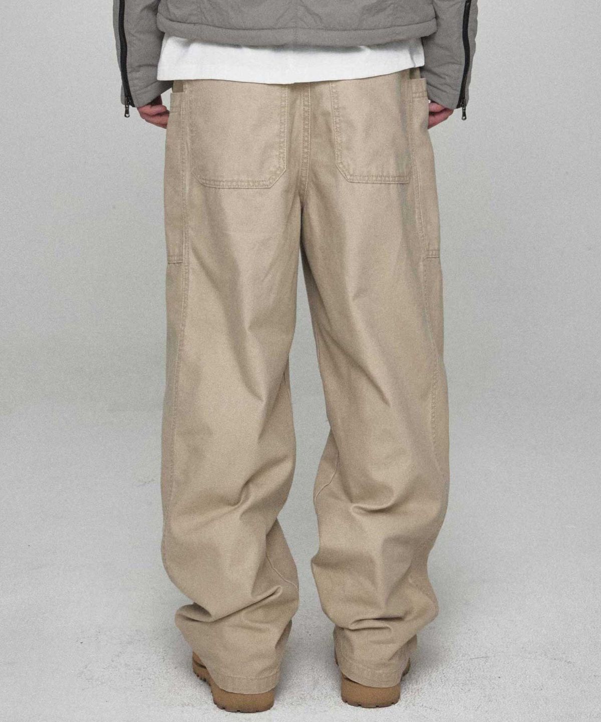 기철(KICHUL) Side Tie Cotton Pants (Washed Beige)