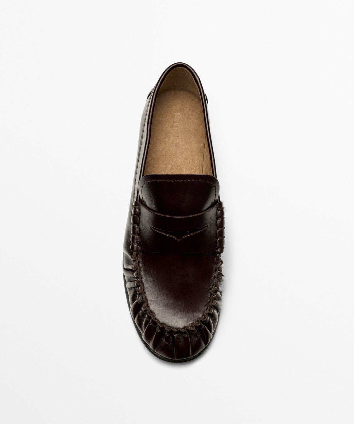 마시모두띠(MASSIMO DUTTI) 셔링 레더 로퍼
